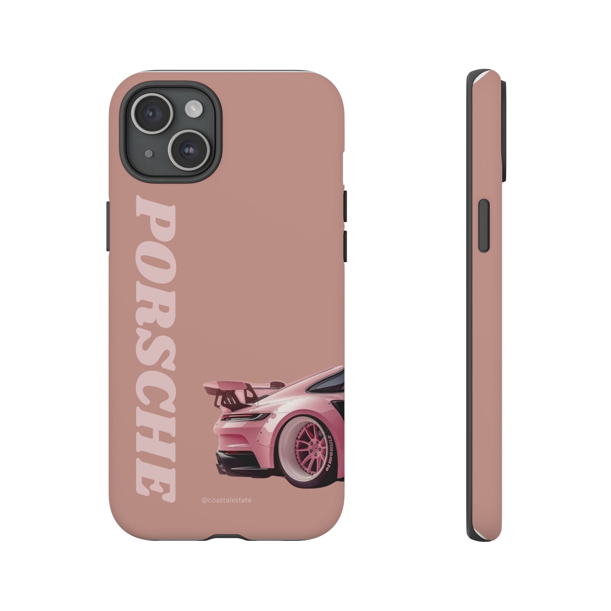 Pink Porsche Illustration phone case | Porsche phone case