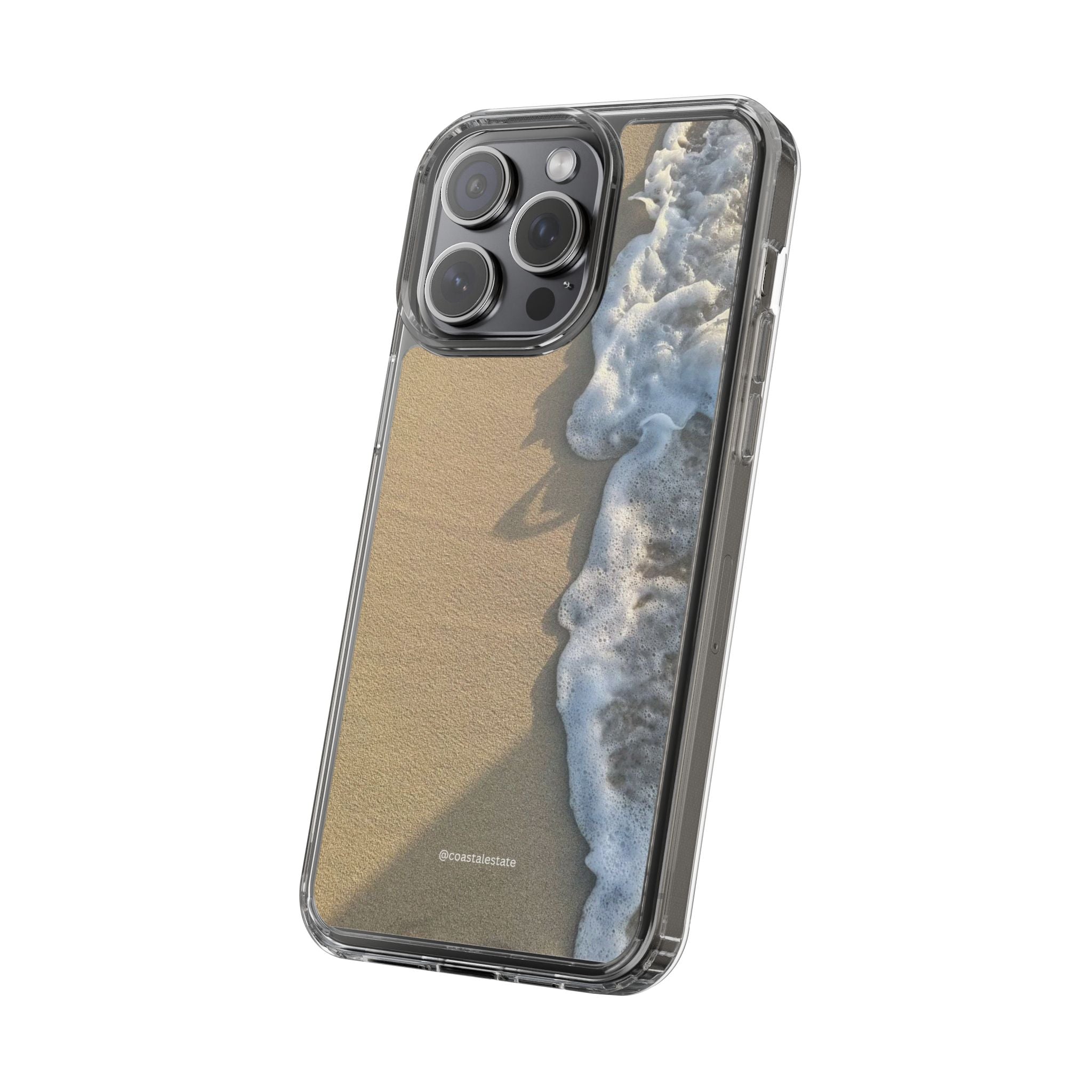 Clear Phone Case — Realistic Beach Wave Sand Design
