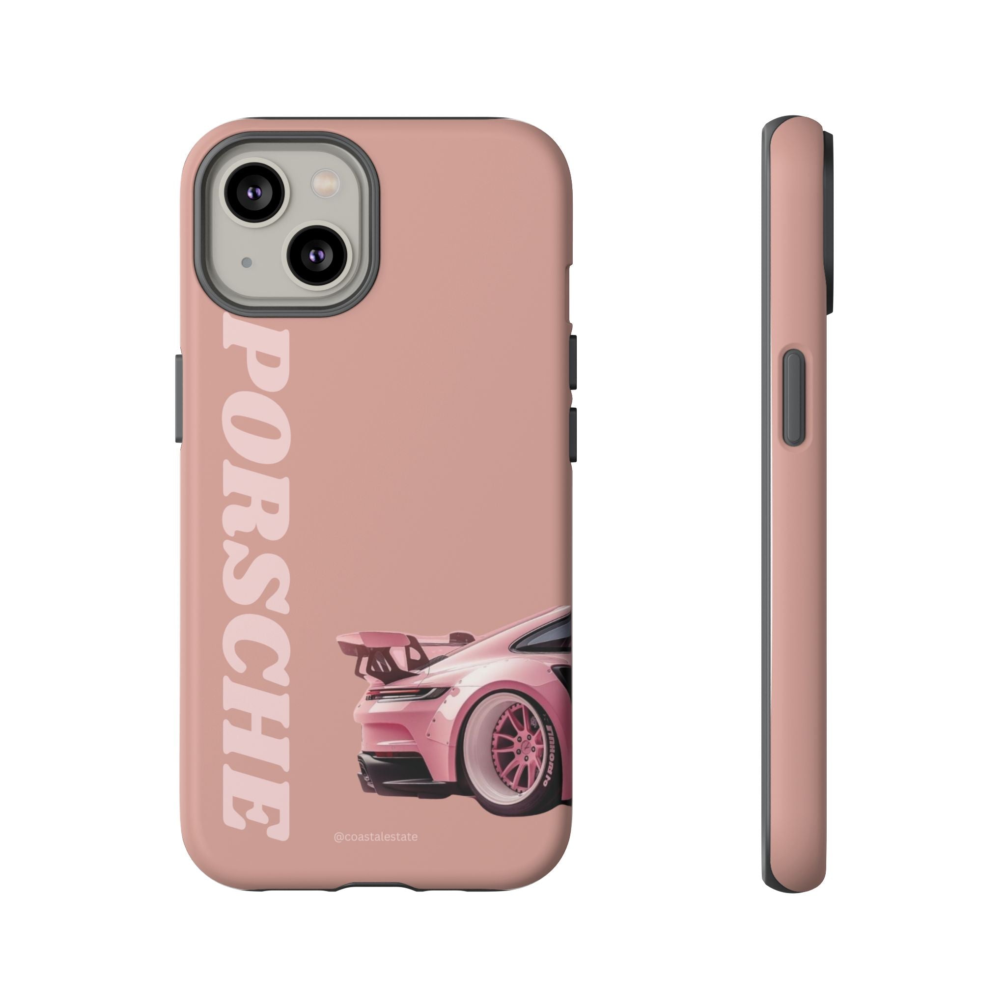 Pink Porsche Illustration phone case | Porsche phone case