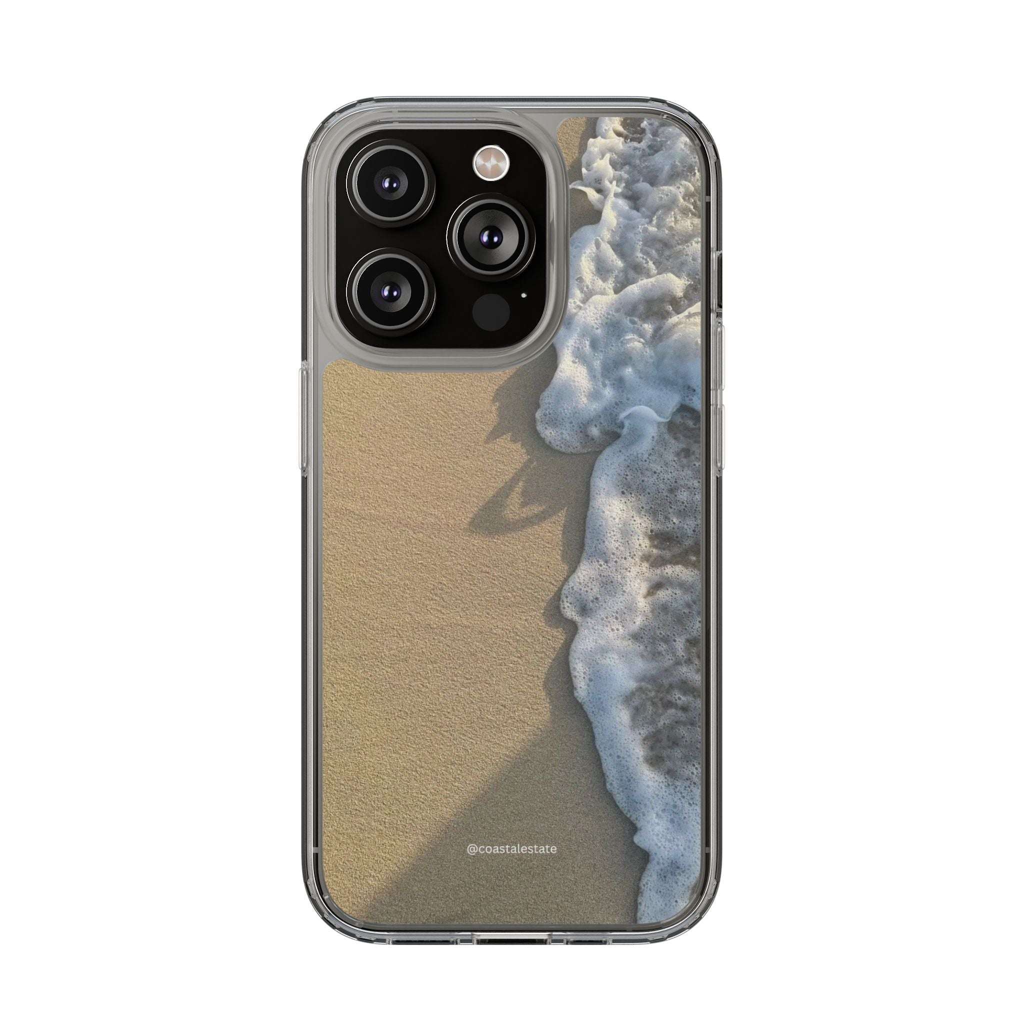 Clear Phone Case — Realistic Beach Wave Sand Design
