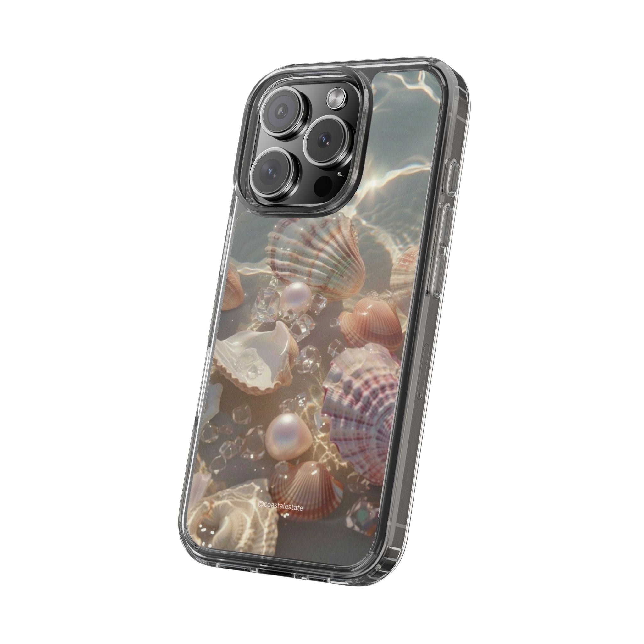 Seashell Pearl Clear Phone Case