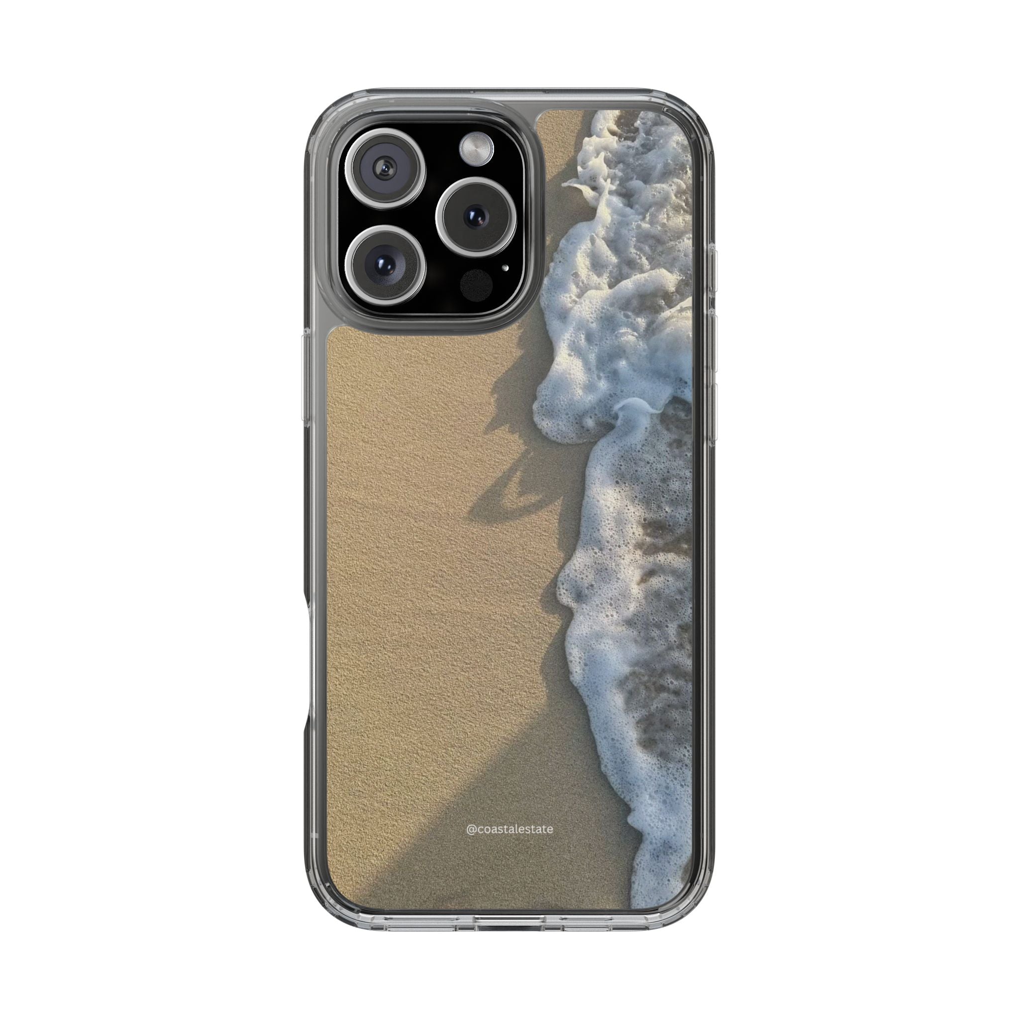 Clear Phone Case — Realistic Beach Wave Sand Design