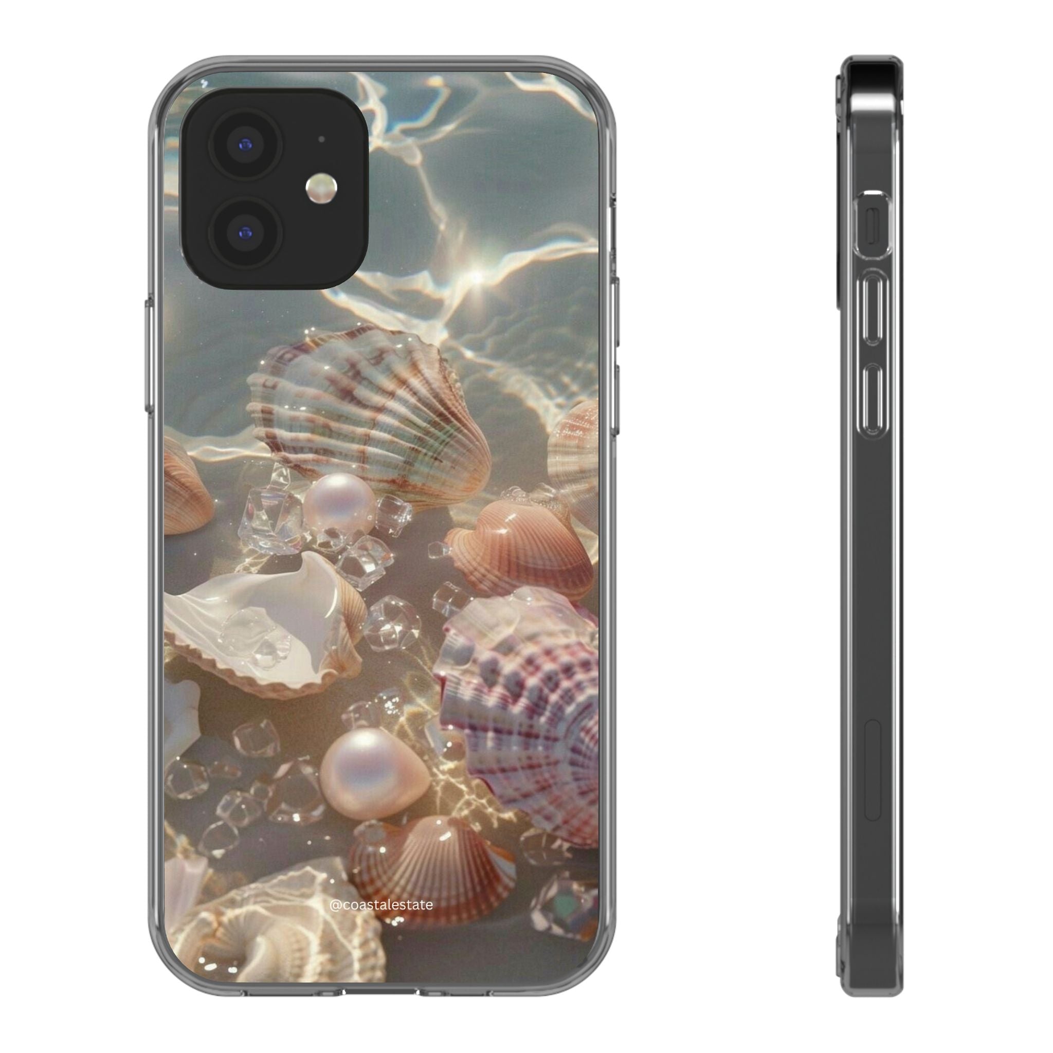 Seashell Pearl Clear Phone Case