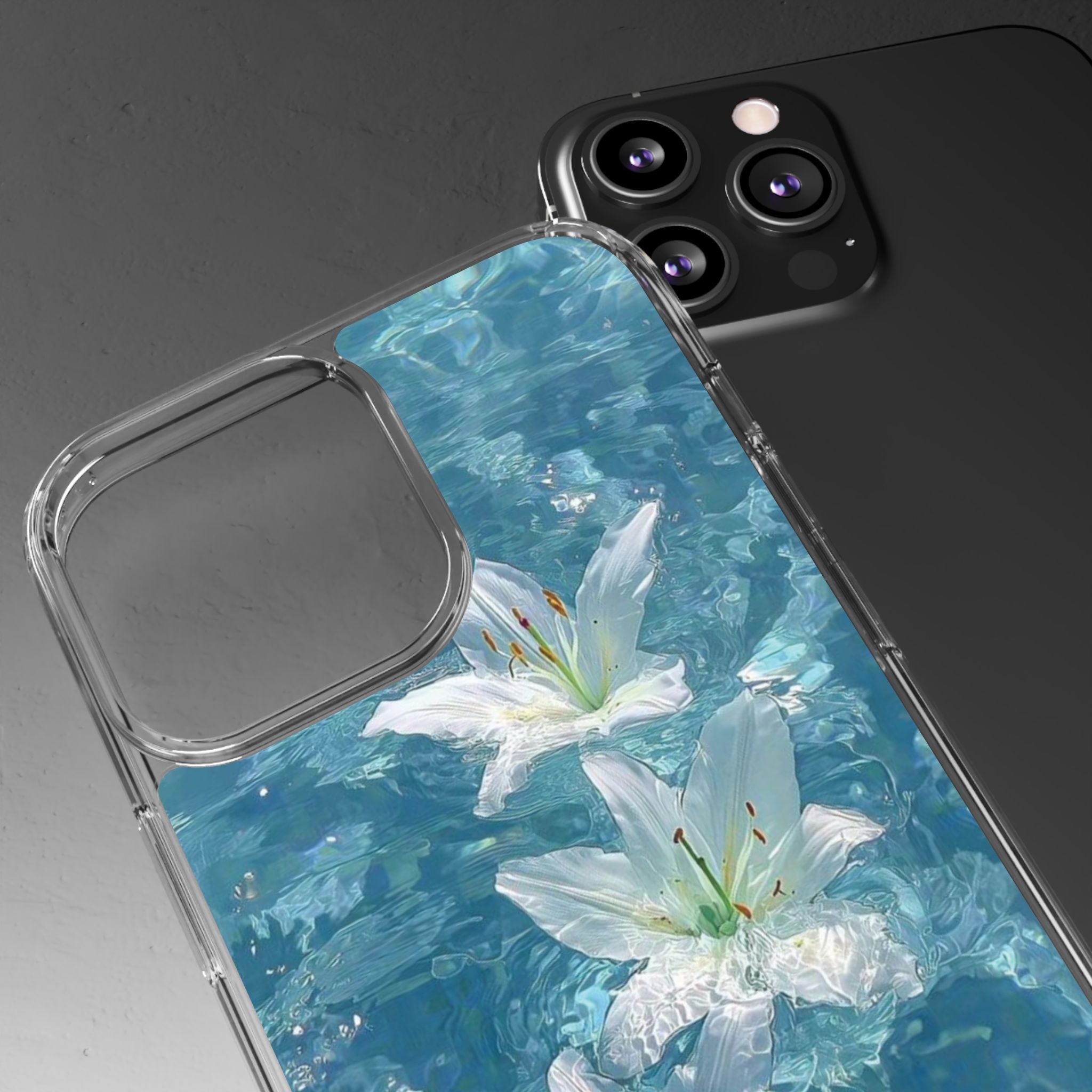 Floral Water Lily Clear Phone Case