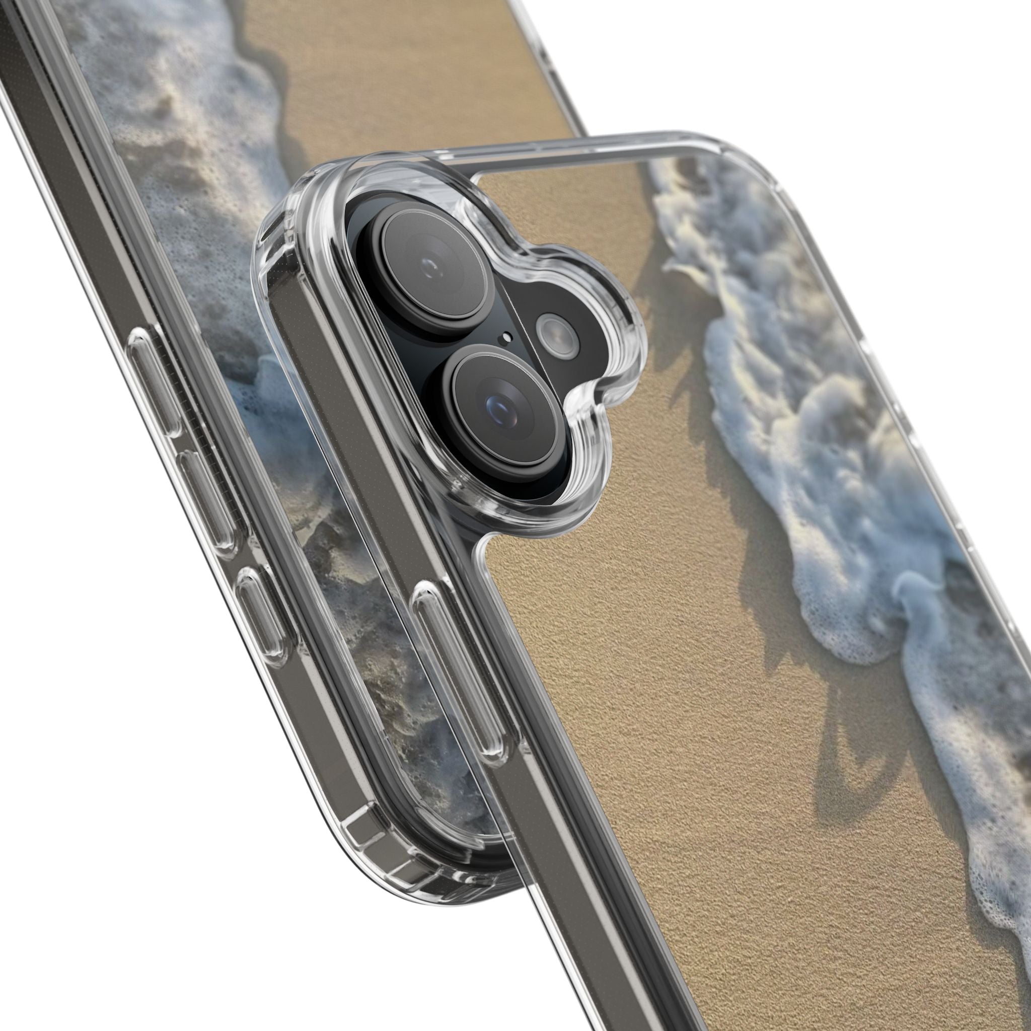 Clear Phone Case — Realistic Beach Wave Sand Design