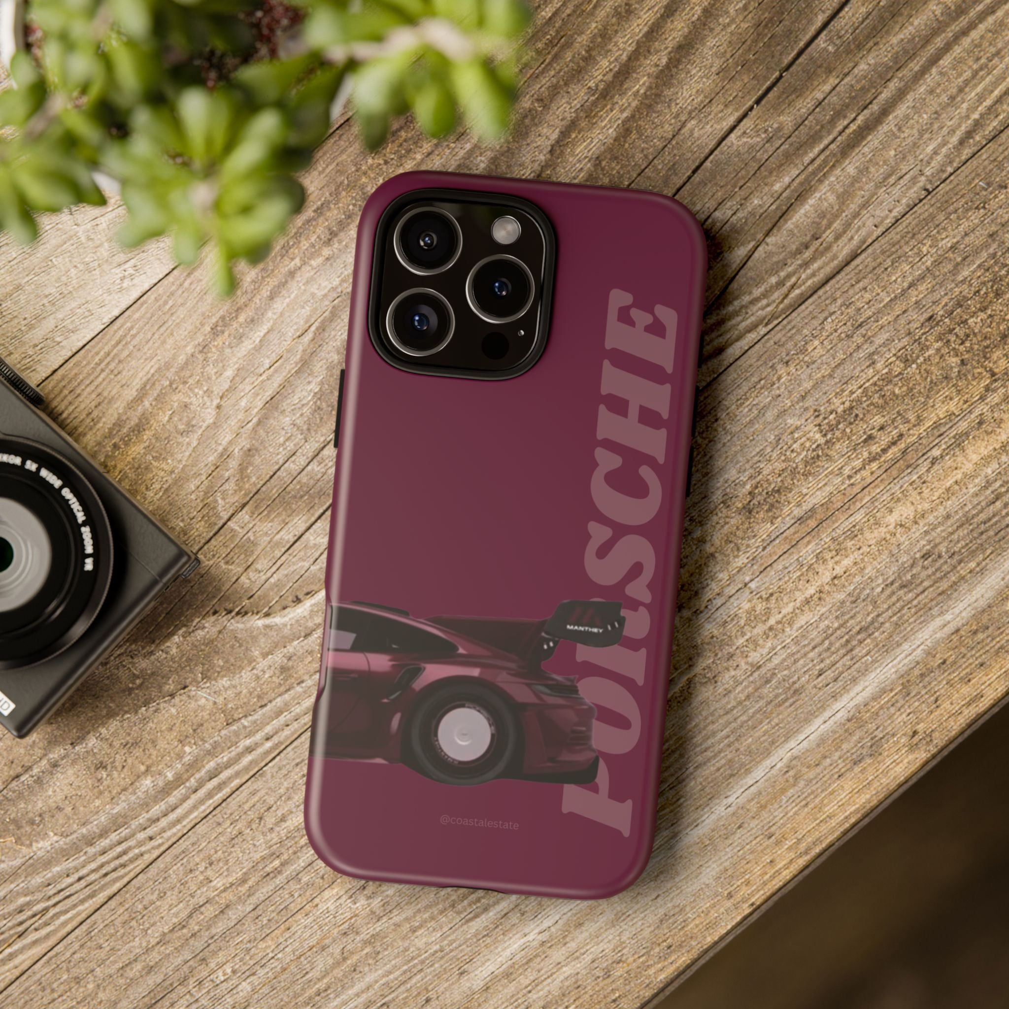 Burgundy Porsche Rear Profile Phone Case | Tough Cases
