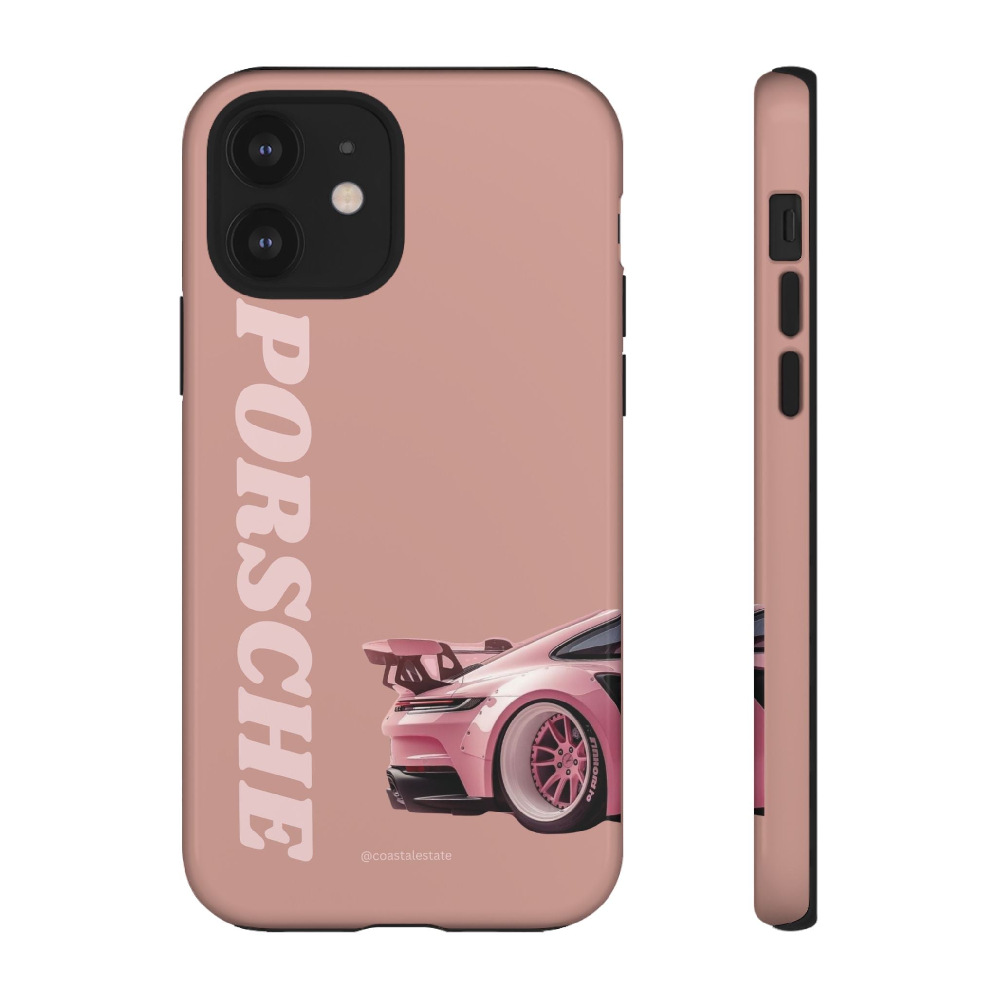 Pink Porsche Illustration phone case | Porsche phone case