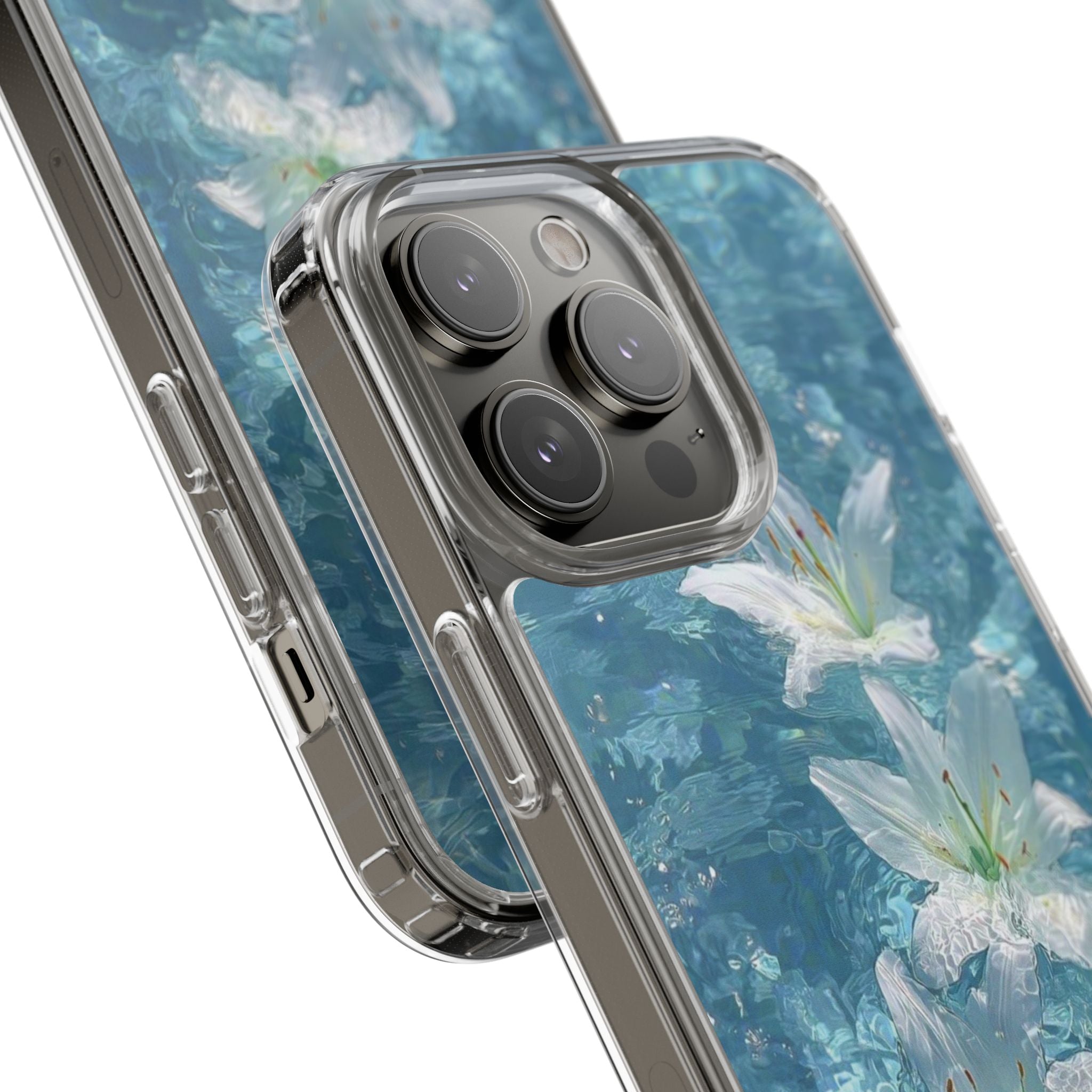 Floral Water Lily Clear Phone Case