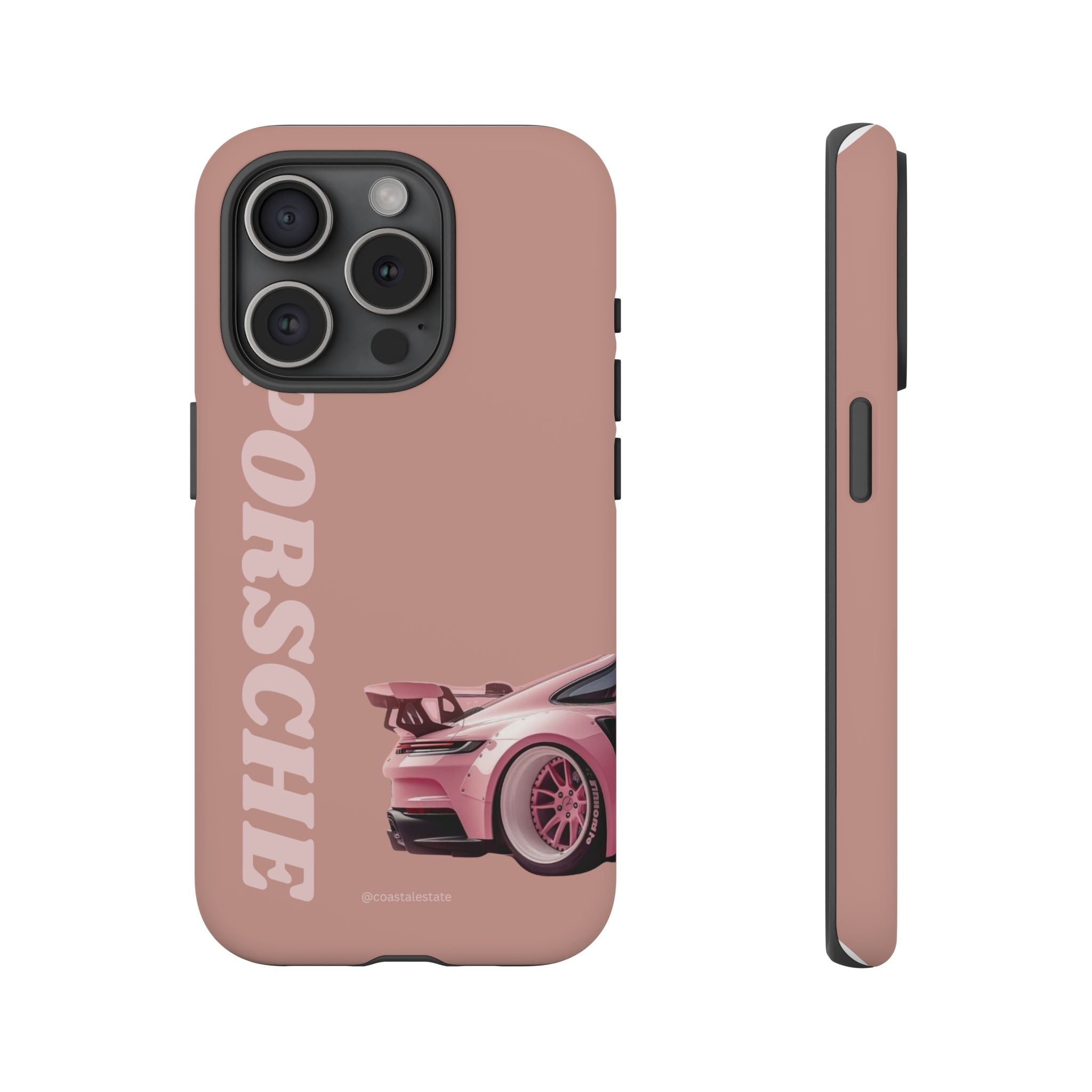 Pink Porsche Illustration phone case | Porsche phone case