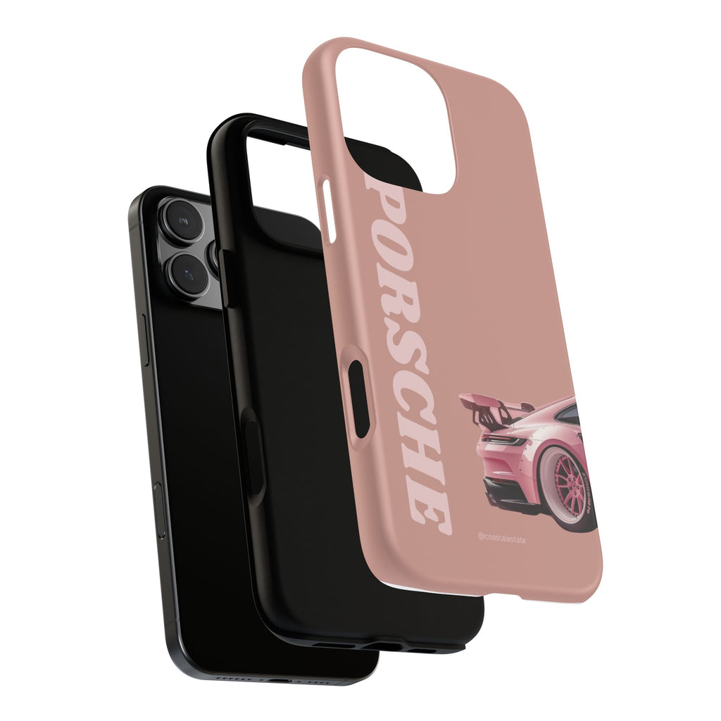 Pink Porsche Illustration phone case | Porsche phone case