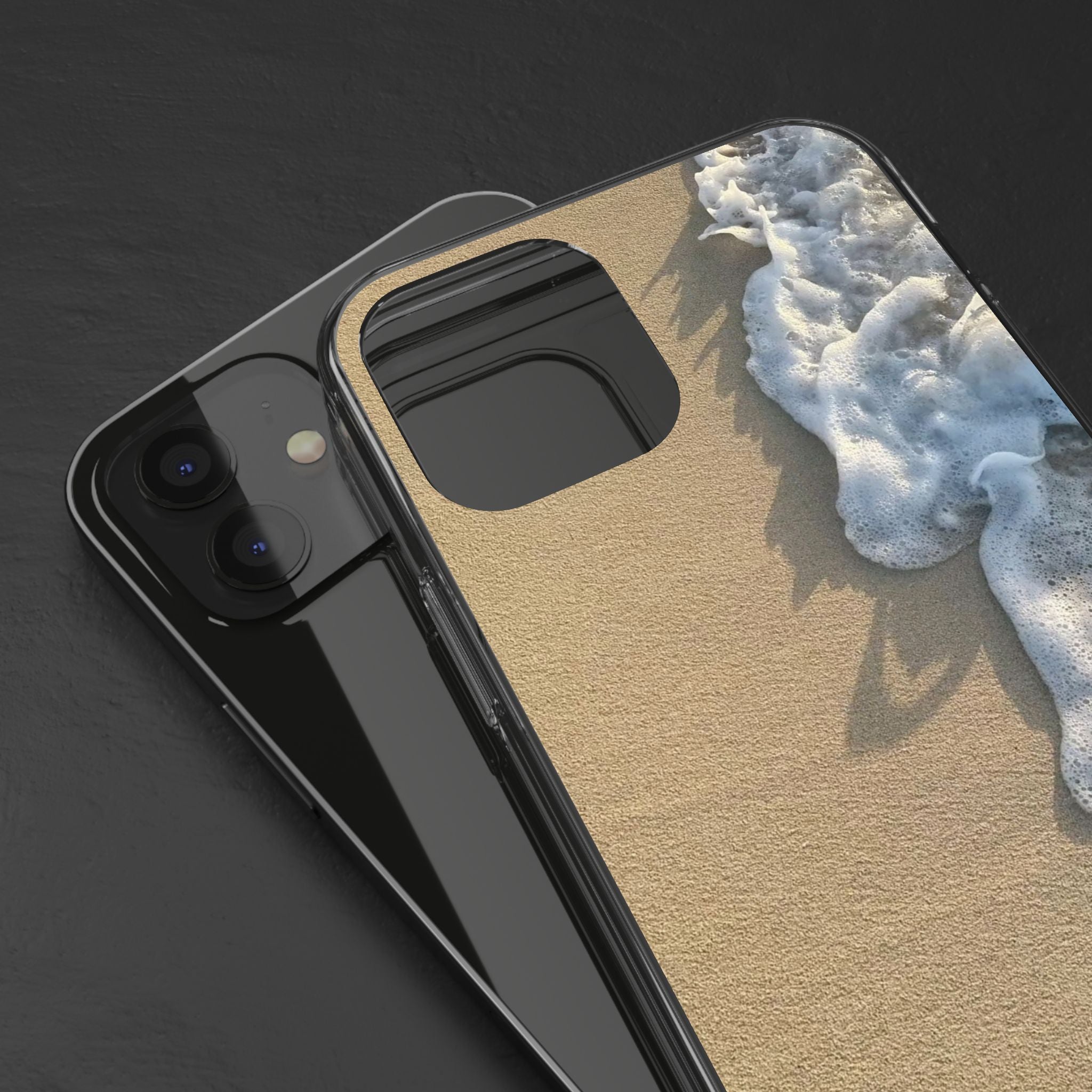 Clear Phone Case — Realistic Beach Wave Sand Design