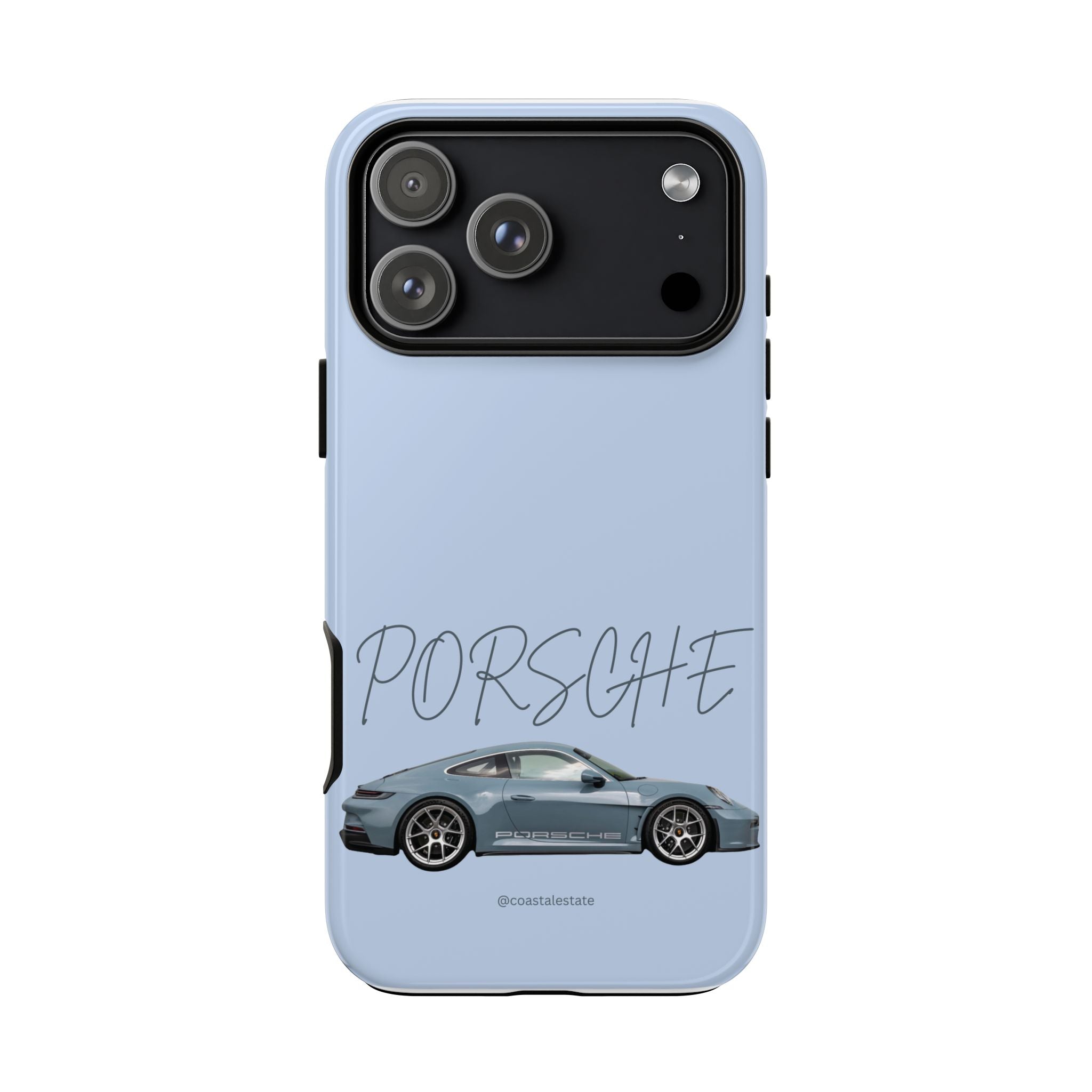 Porsche Sports Car Tough Phone Case — Light Blue Illustrated Porsche Design