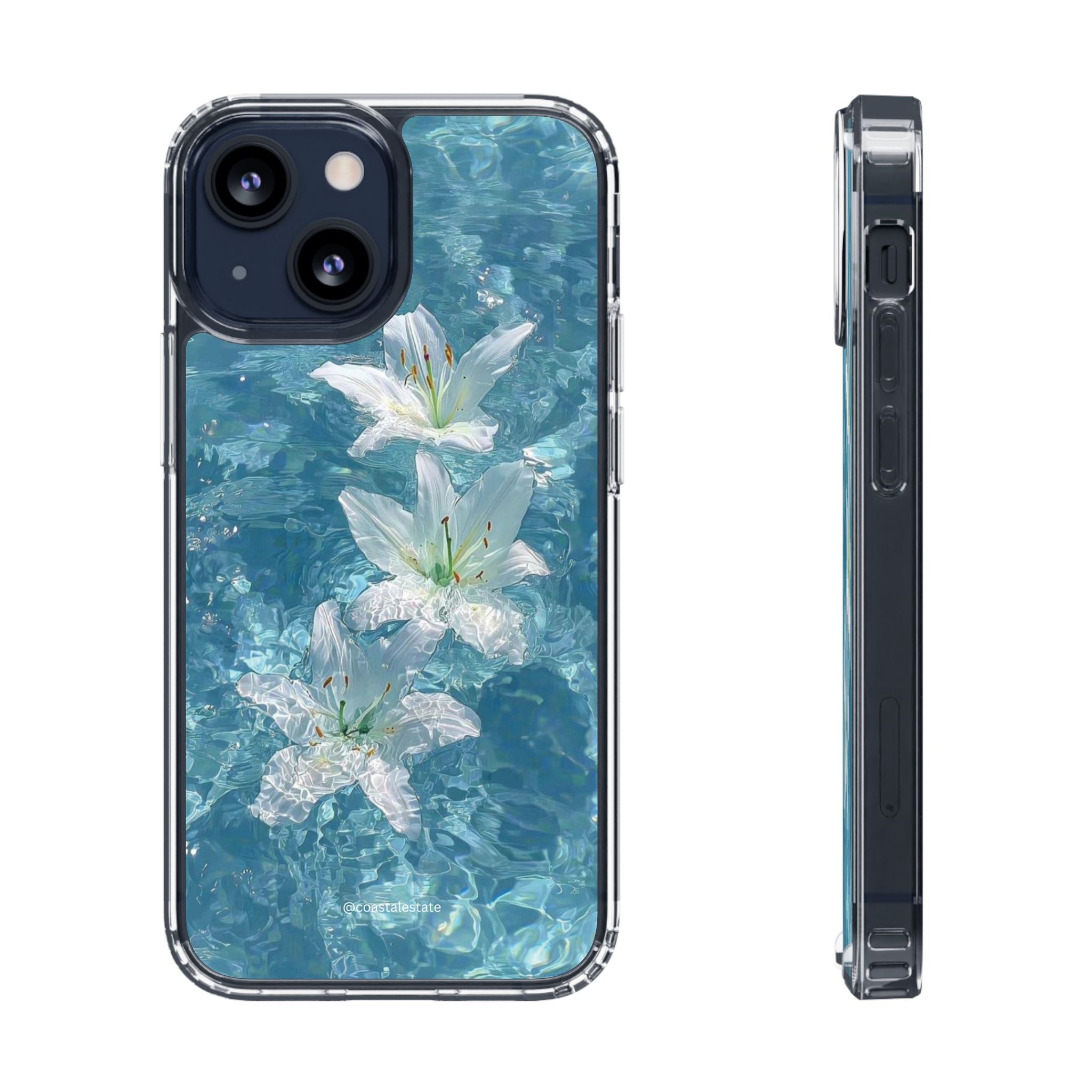 Floral Water Lily Clear Phone Case