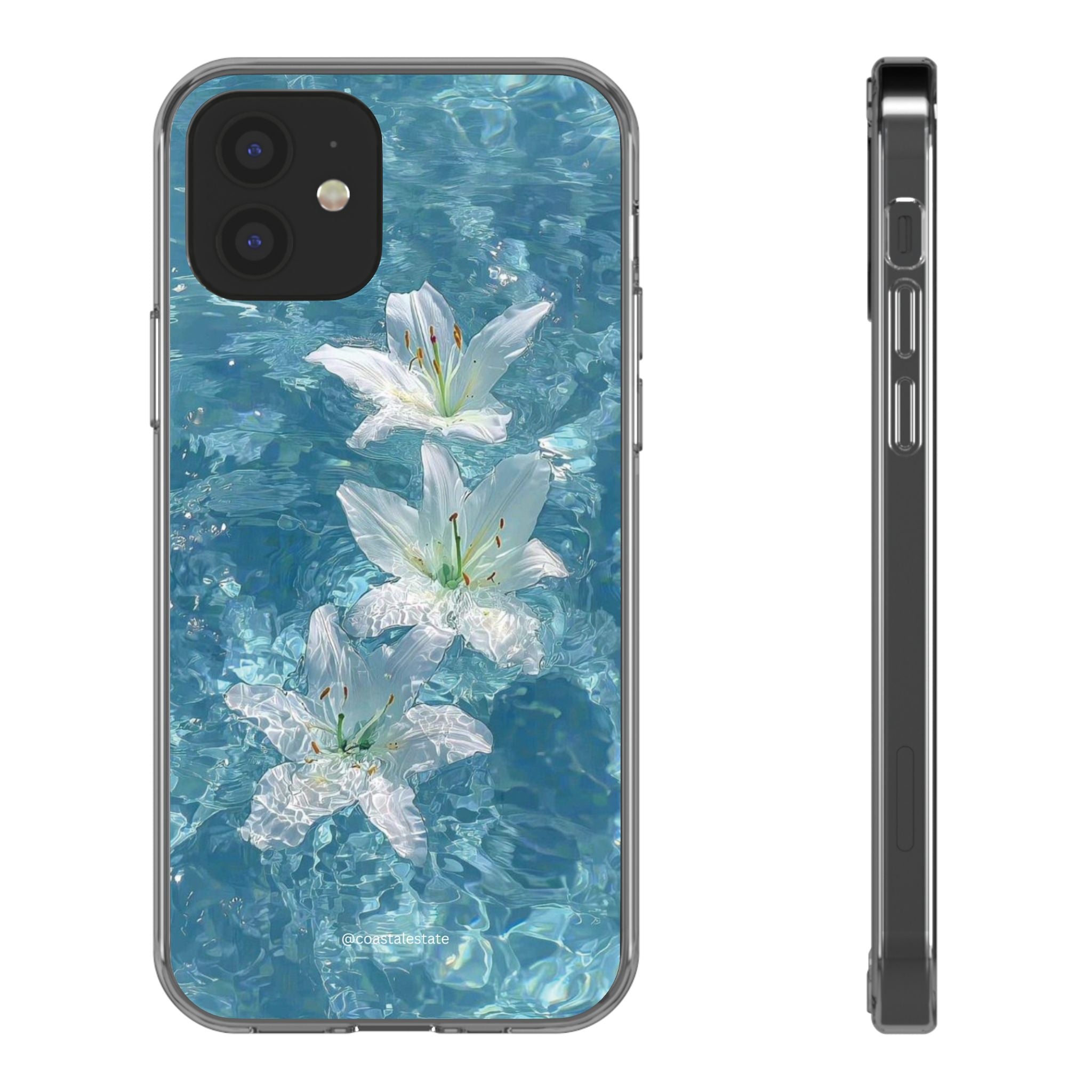 Floral Water Lily Clear Phone Case