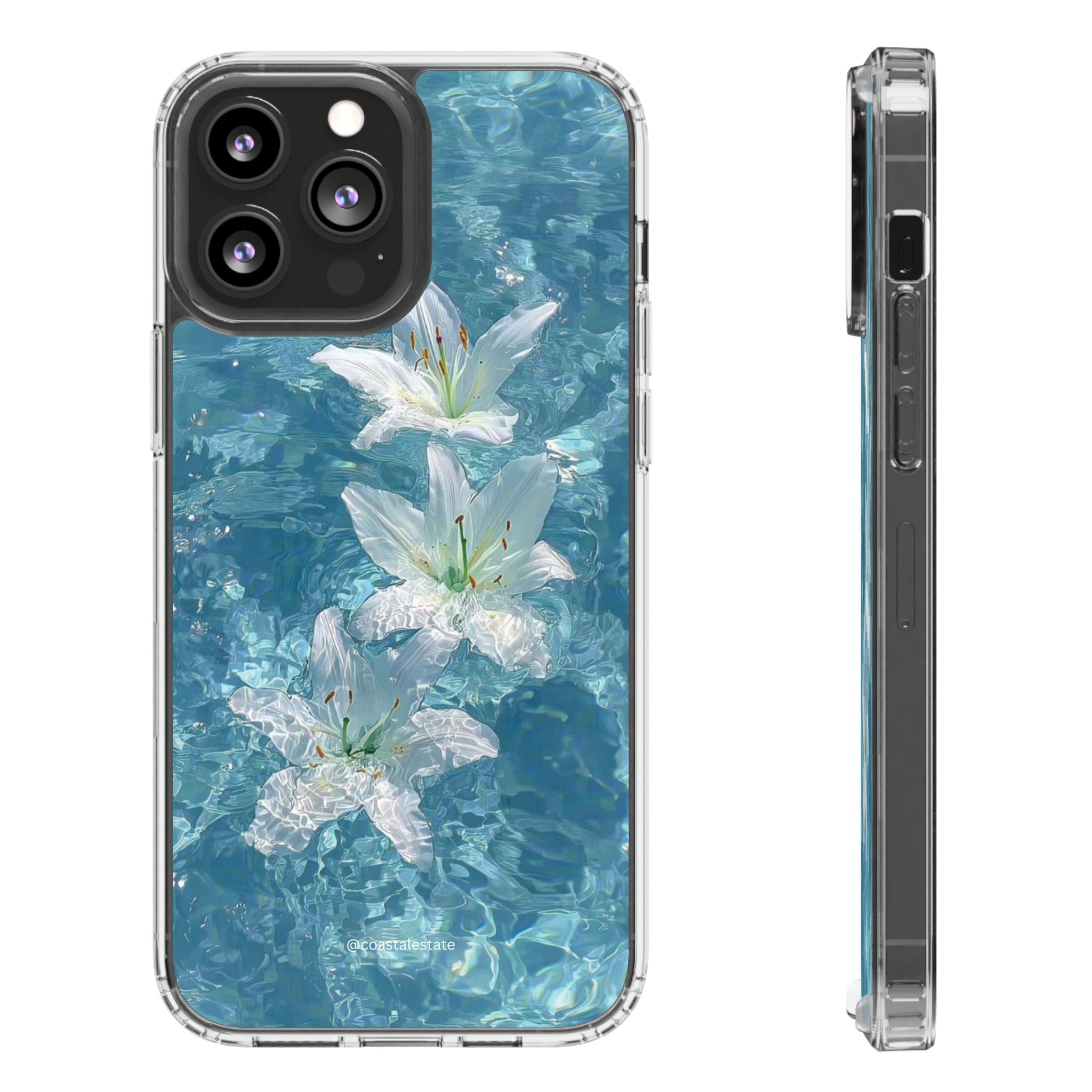 Floral Water Lily Clear Phone Case