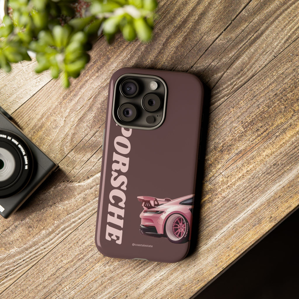 Pink Porsche Illustration Phone Case | iPhone Samsung