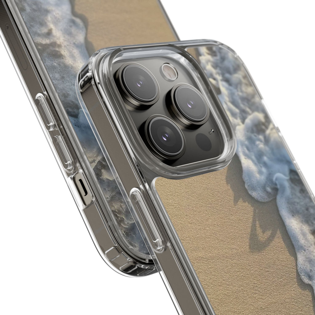 Clear Phone Case — Realistic Beach Wave Sand Design