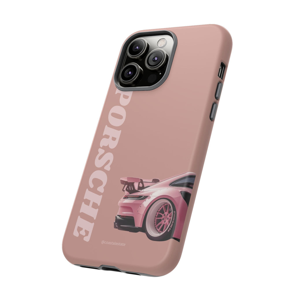 Pink Porsche Illustration phone case | Porsche phone case