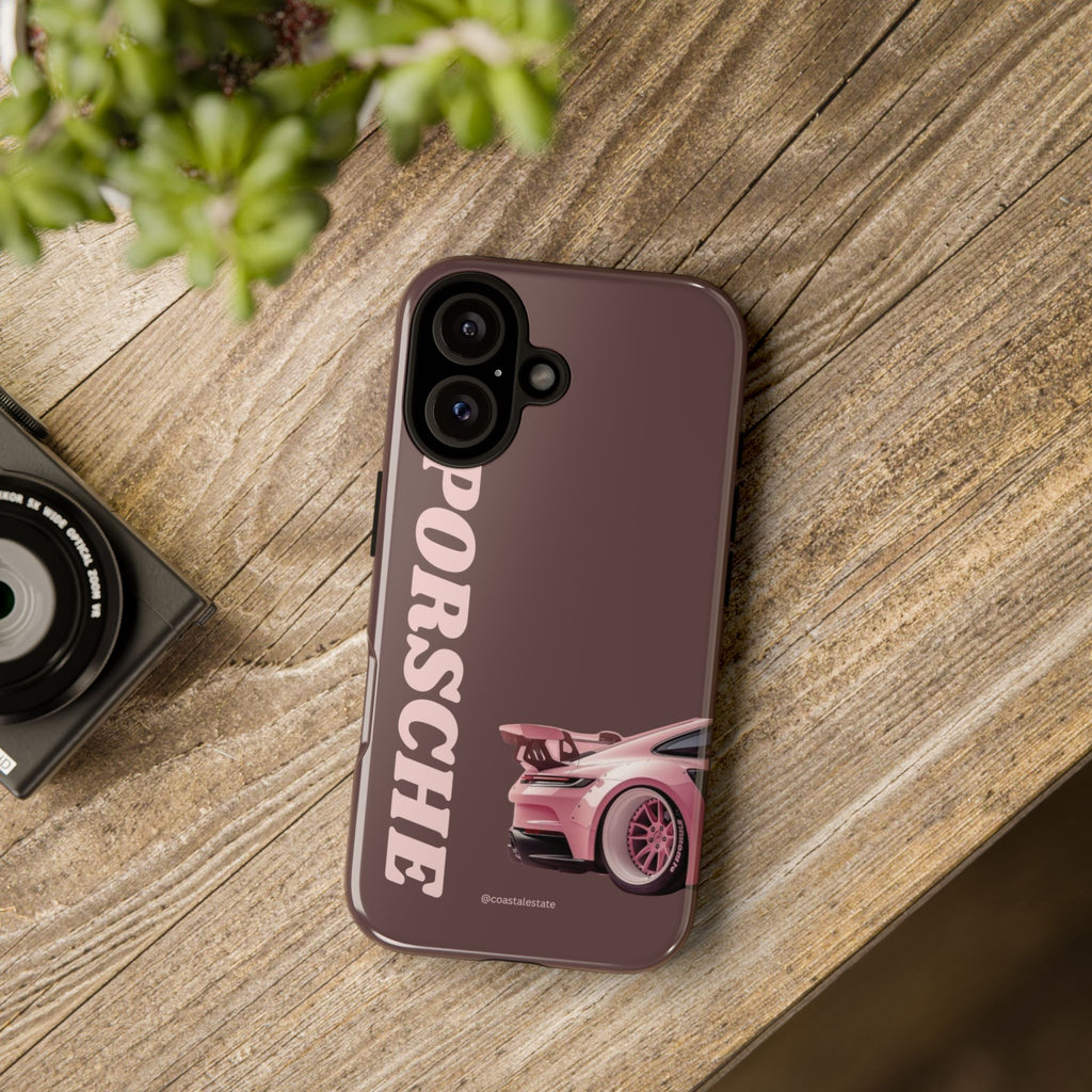 Pink Porsche Illustration Phone Case | iPhone Samsung