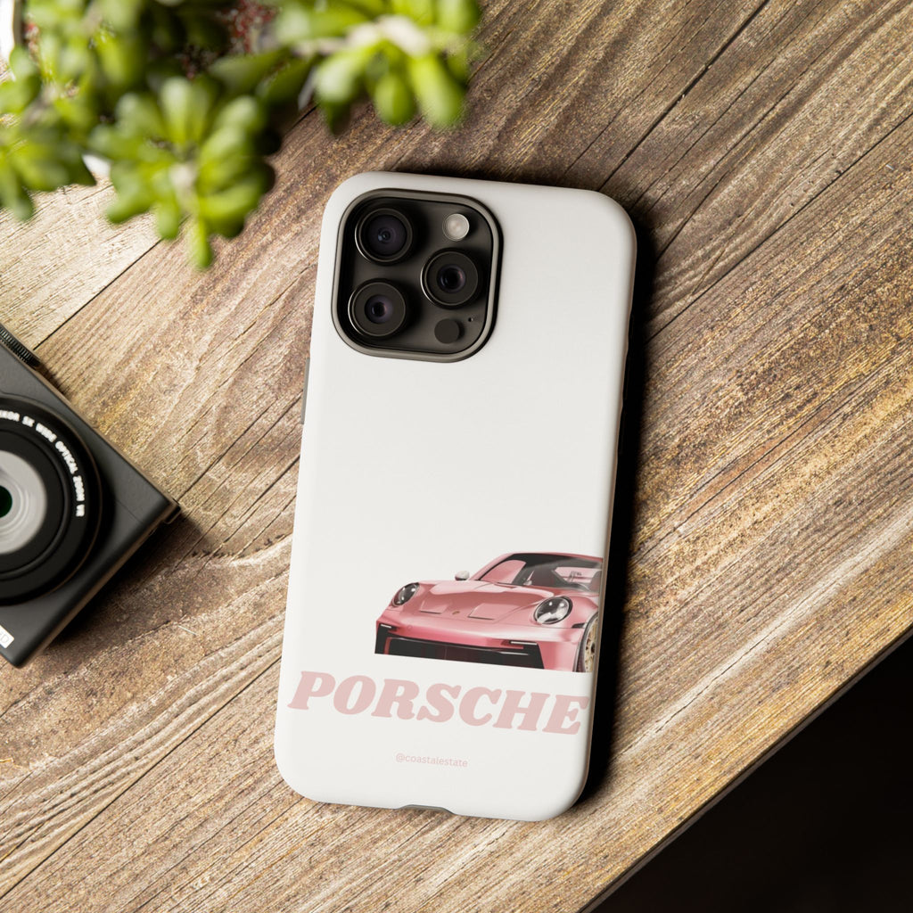 Porsche Pink Sports Car Phone Case - Stylish Automotive iPhone Cover