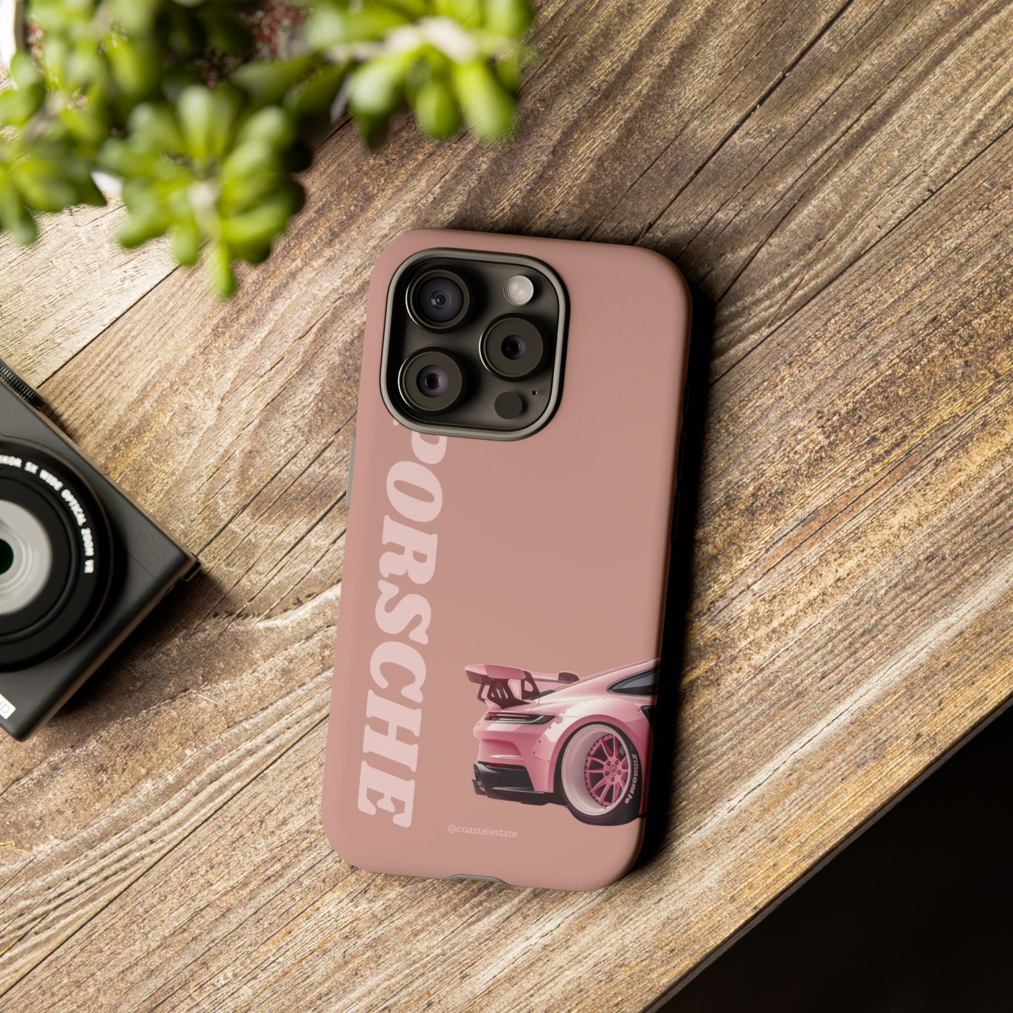 Pink Porsche Illustration phone case | Porsche phone case