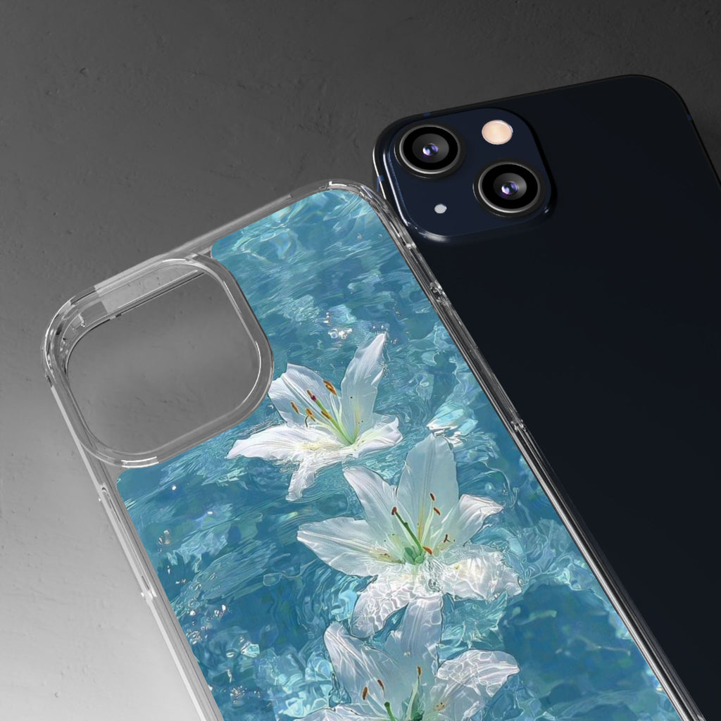 Floral Water Lily Clear Phone Case