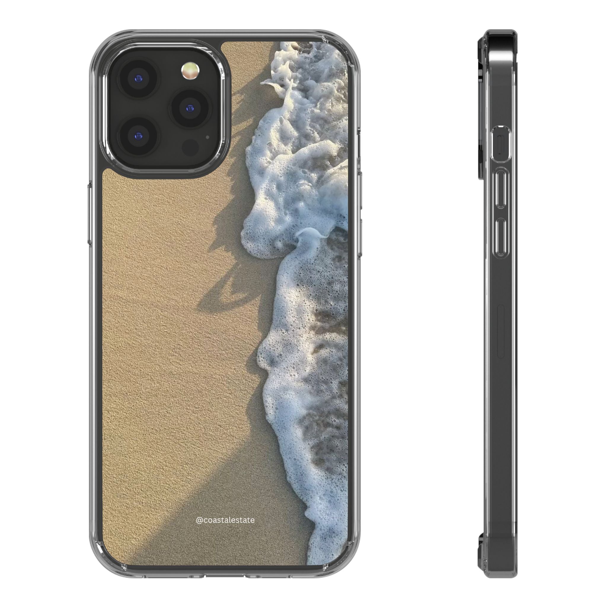 Clear Phone Case — Realistic Beach Wave Sand Design
