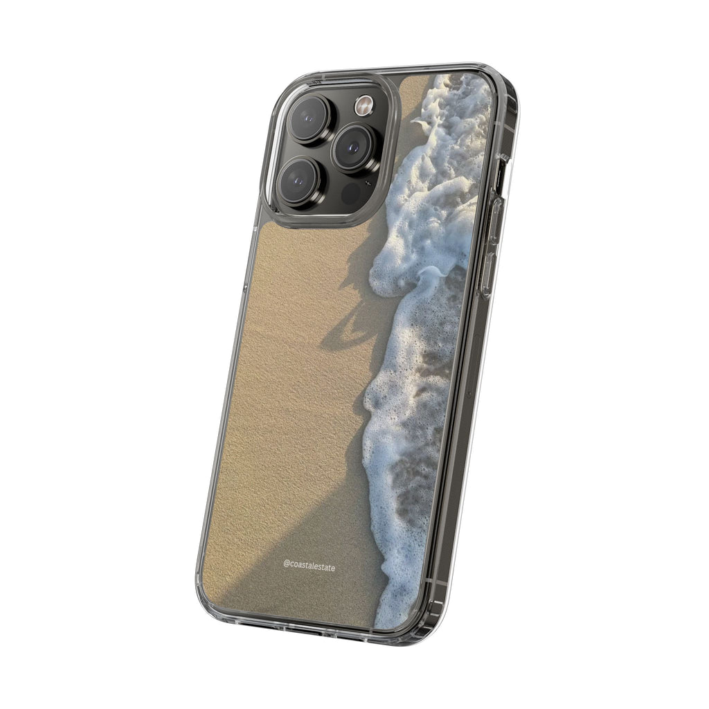 Clear Phone Case — Realistic Beach Wave Sand Design