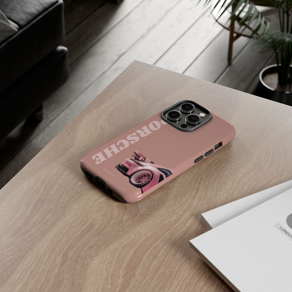 Pink Porsche Illustration phone case | Porsche phone case