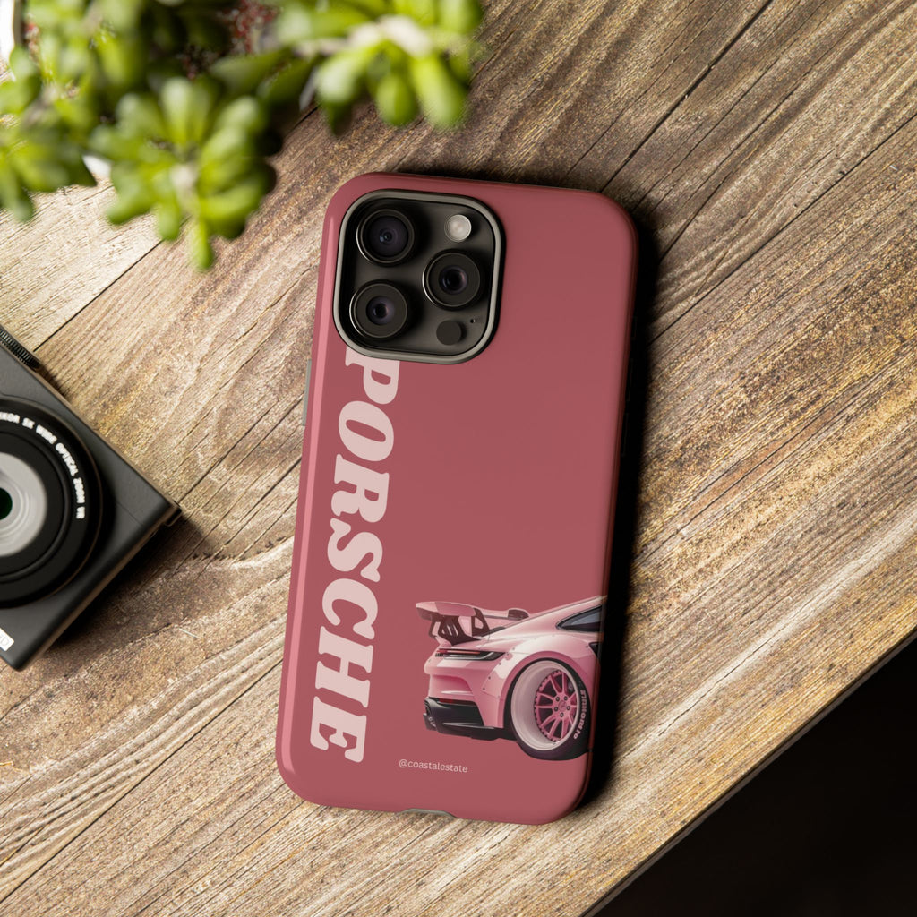 Pink Porsche Graphic Tough Case | Sport Car Phone Cover