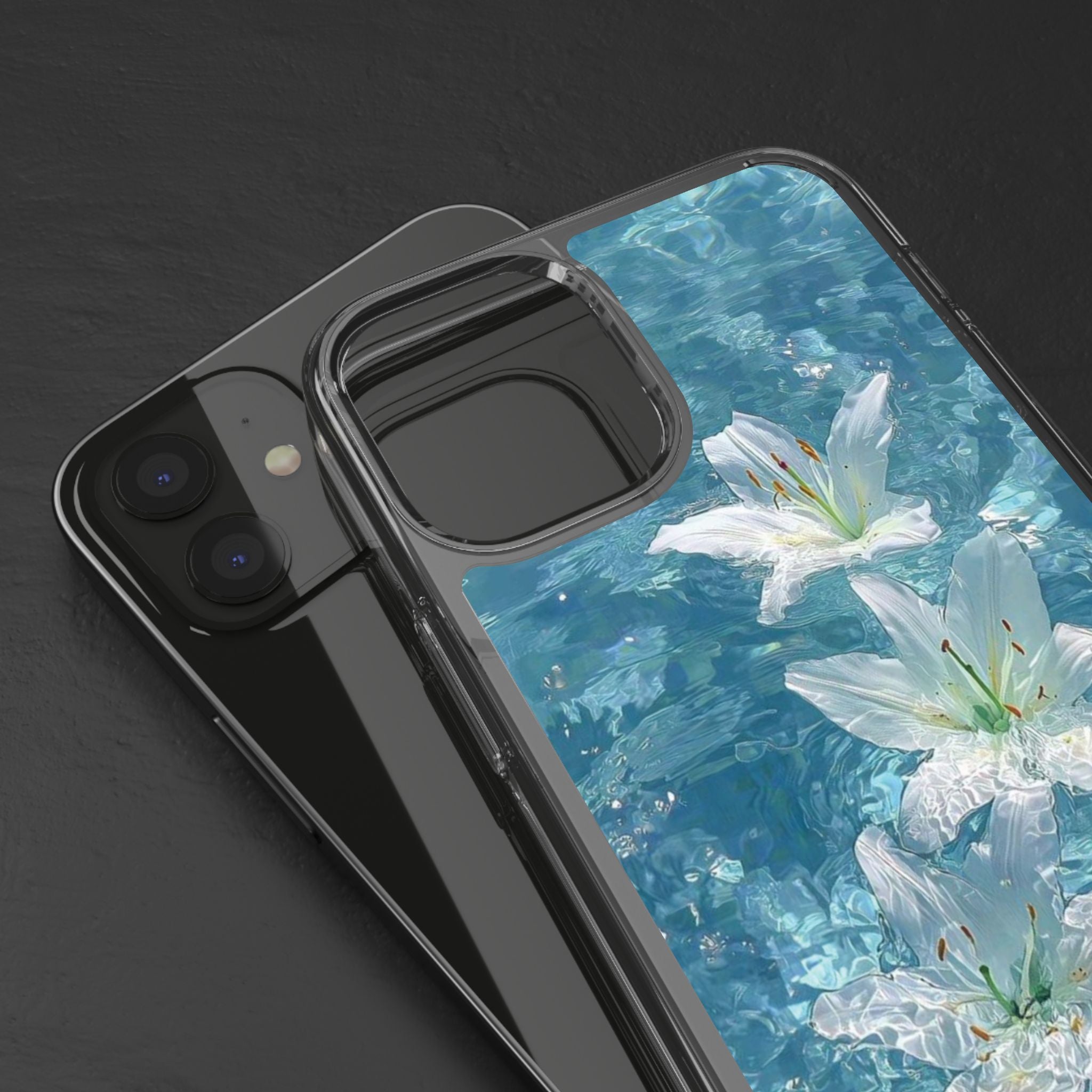 Floral Water Lily Clear Phone Case