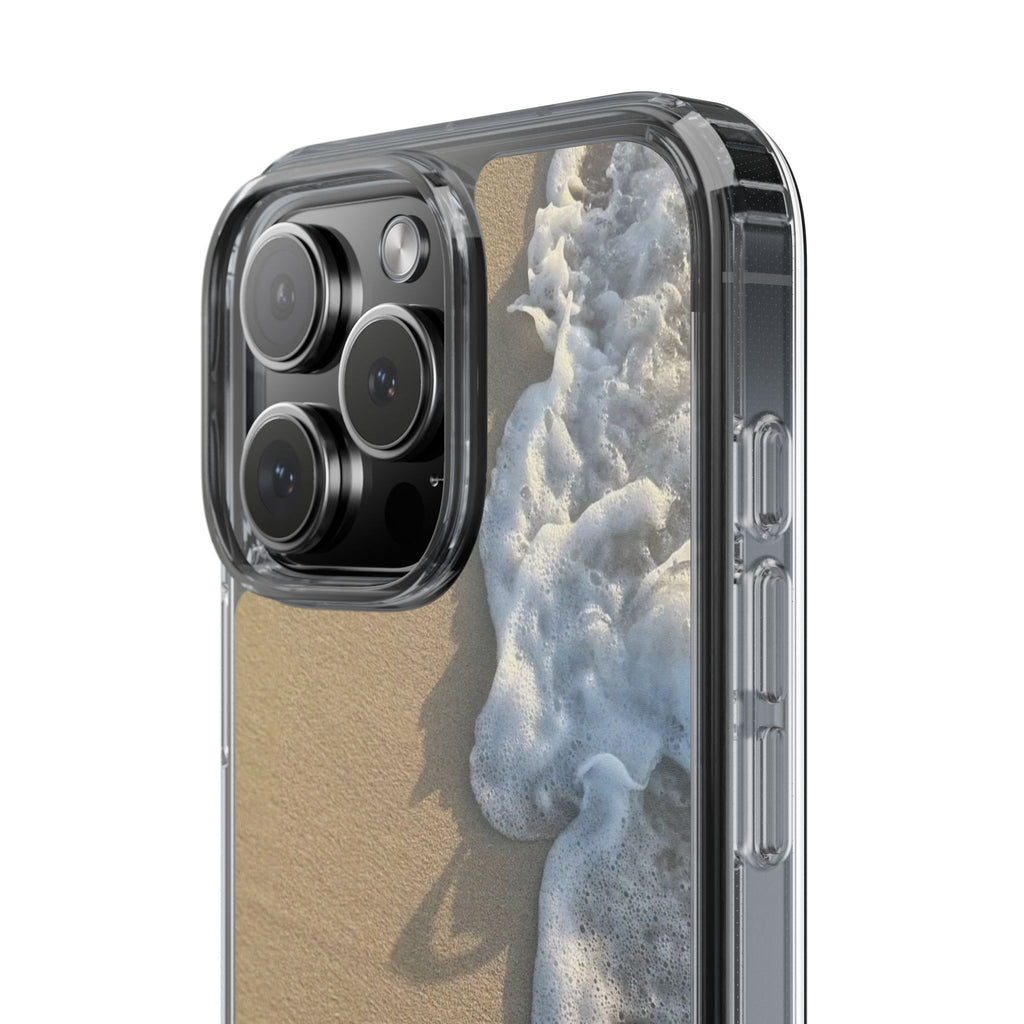 Clear Phone Case — Realistic Beach Wave Sand Design