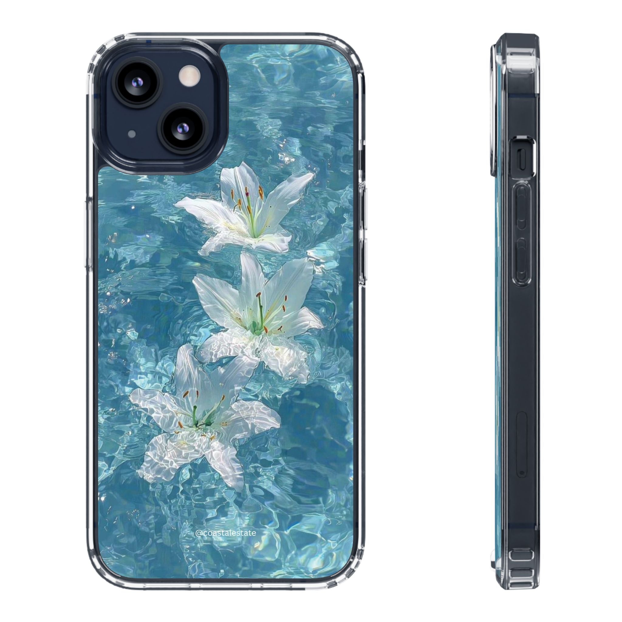 Floral Water Lily Clear Phone Case