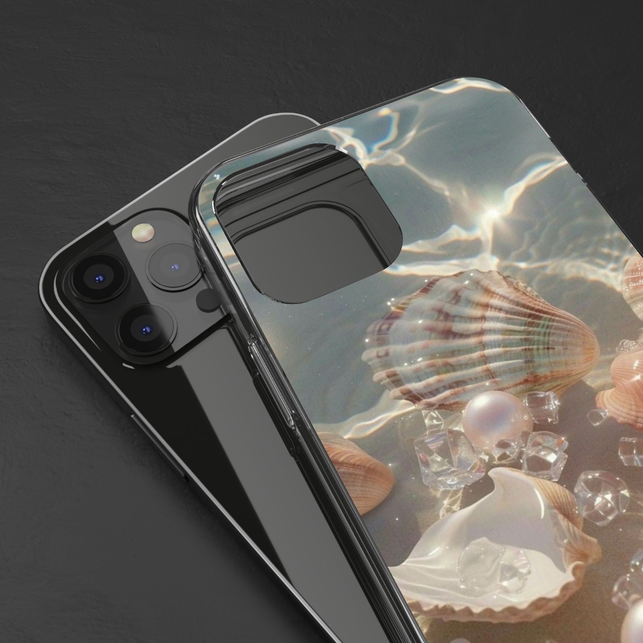 Seashell Pearl Clear Phone Case
