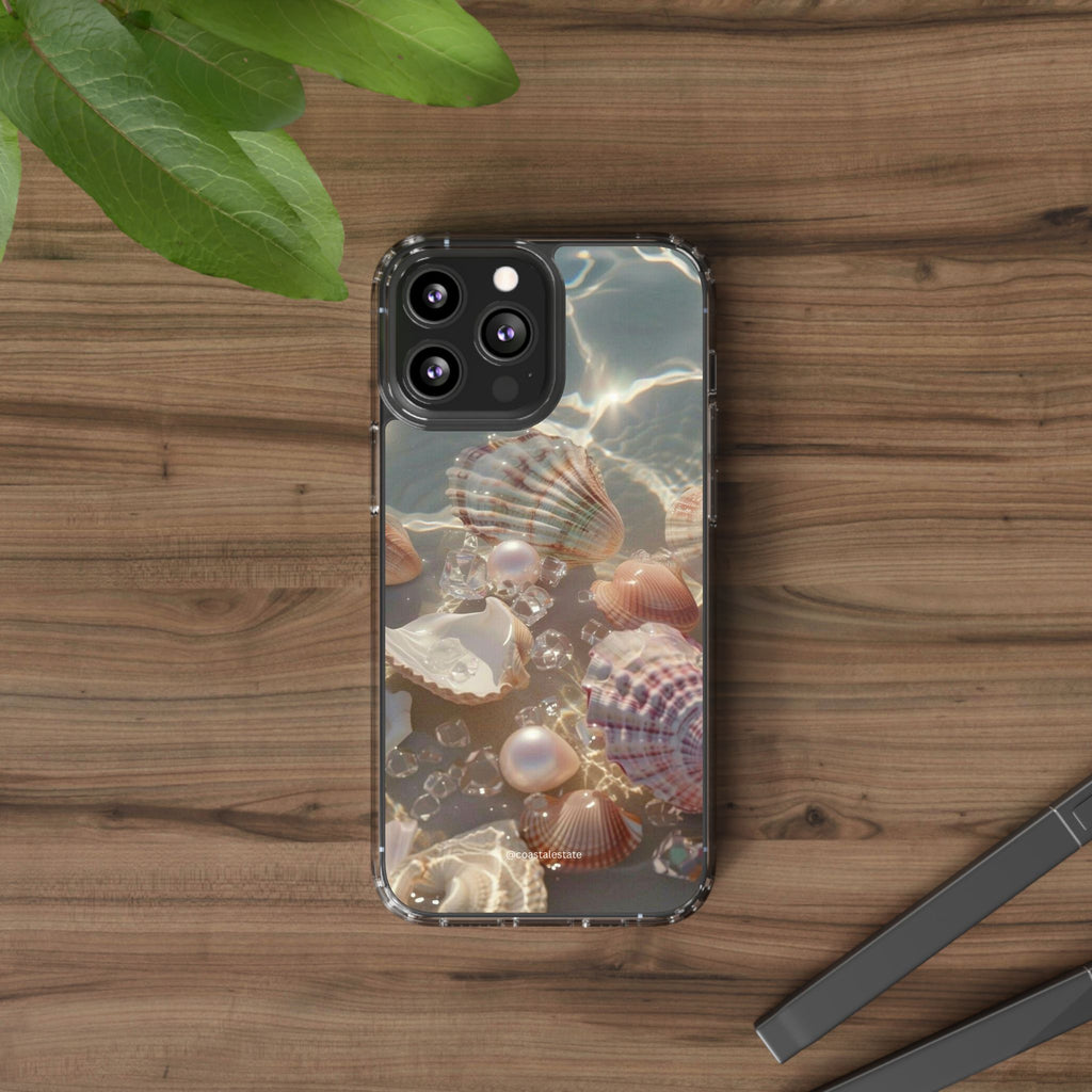 Seashell Pearl Clear Phone Case