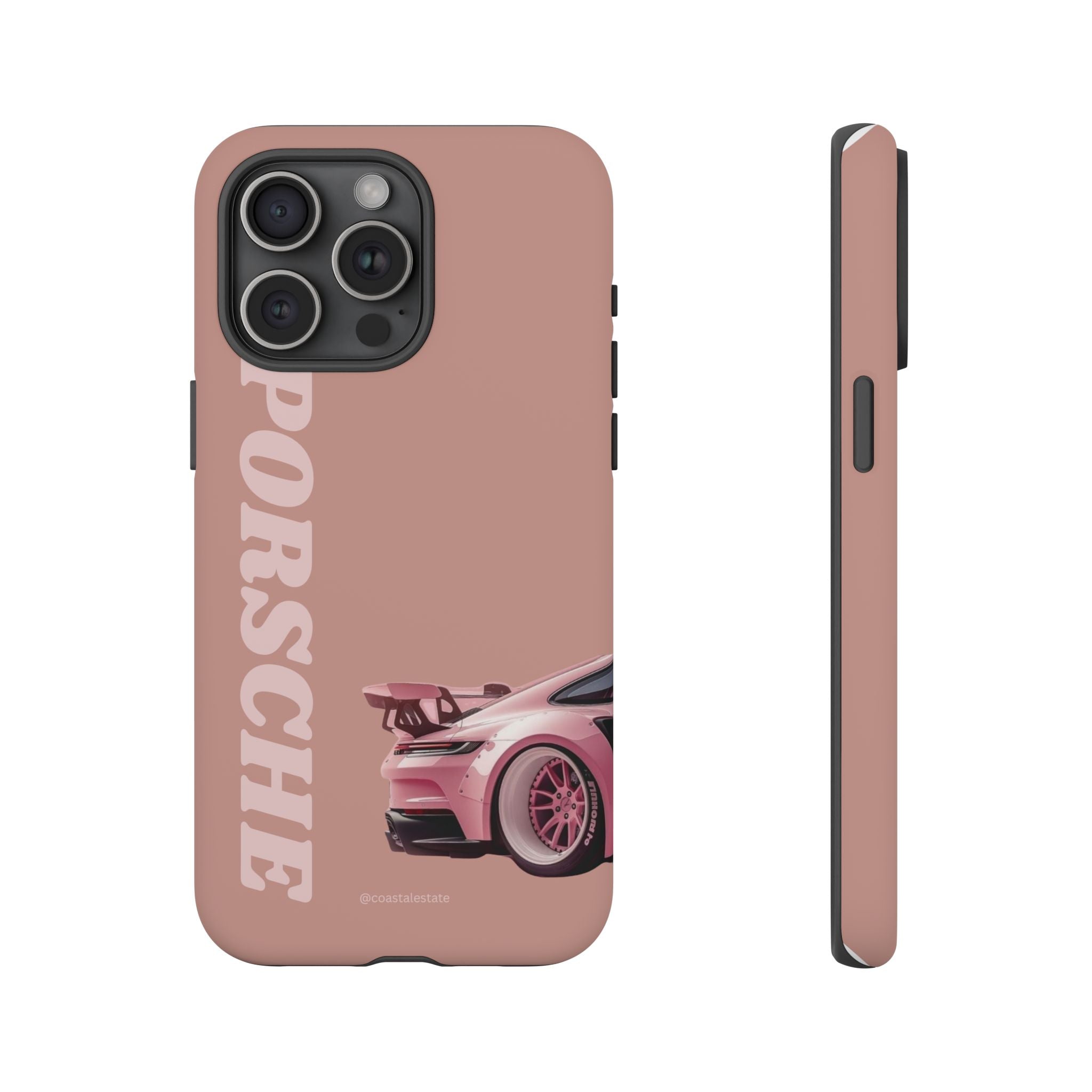 Pink Porsche Illustration phone case | Porsche phone case
