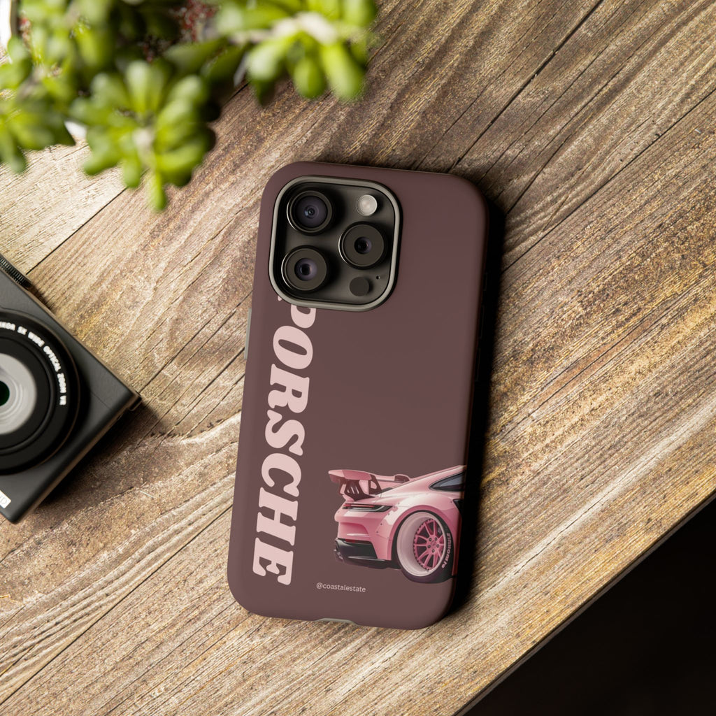 Pink Porsche Illustration Phone Case | iPhone Samsung