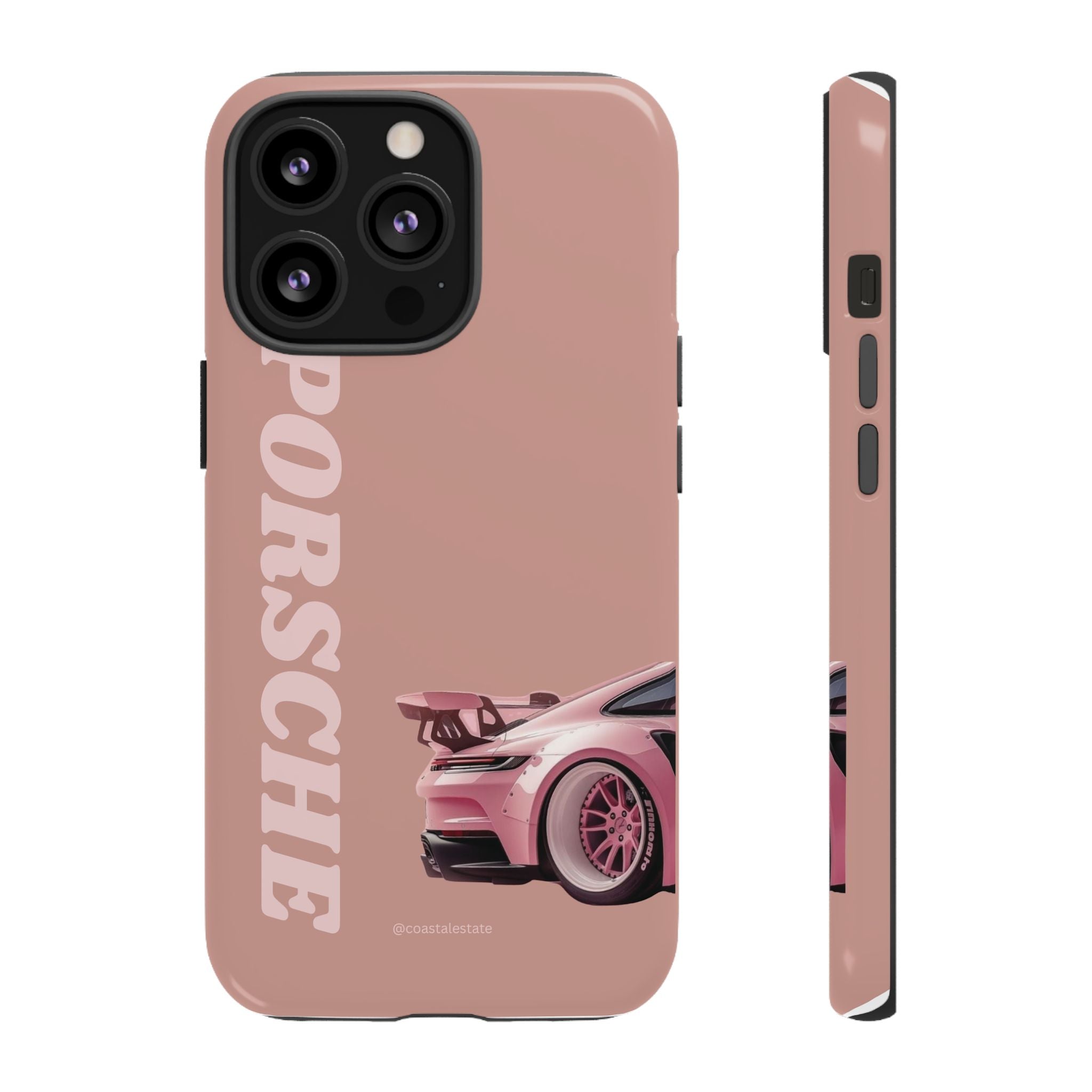 Pink Porsche Illustration phone case | Porsche phone case