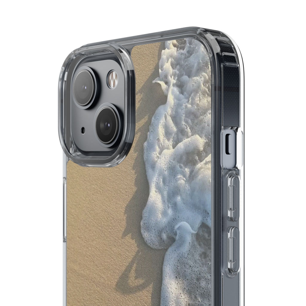 Clear Phone Case — Realistic Beach Wave Sand Design