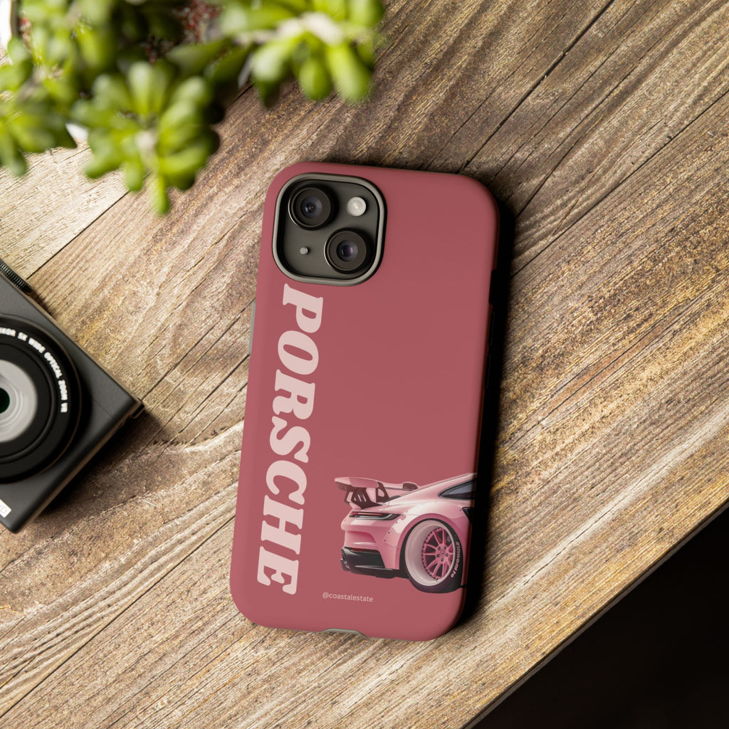 Pink Porsche Graphic Tough Case | Sport Car Phone Cover