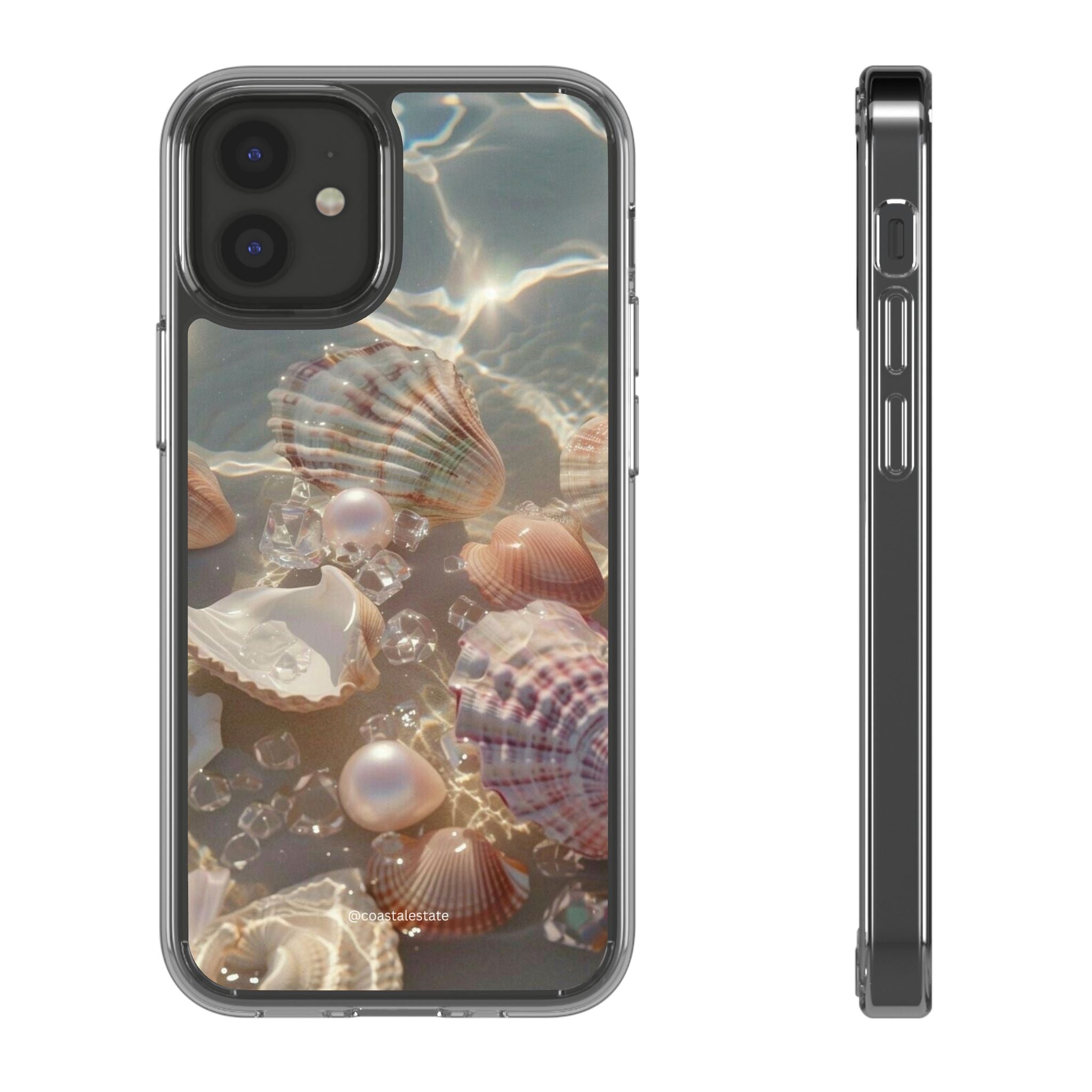 Seashell Pearl Clear Phone Case