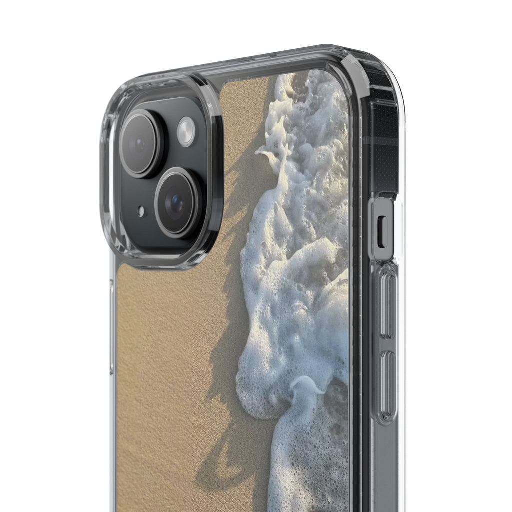 Clear Phone Case — Realistic Beach Wave Sand Design