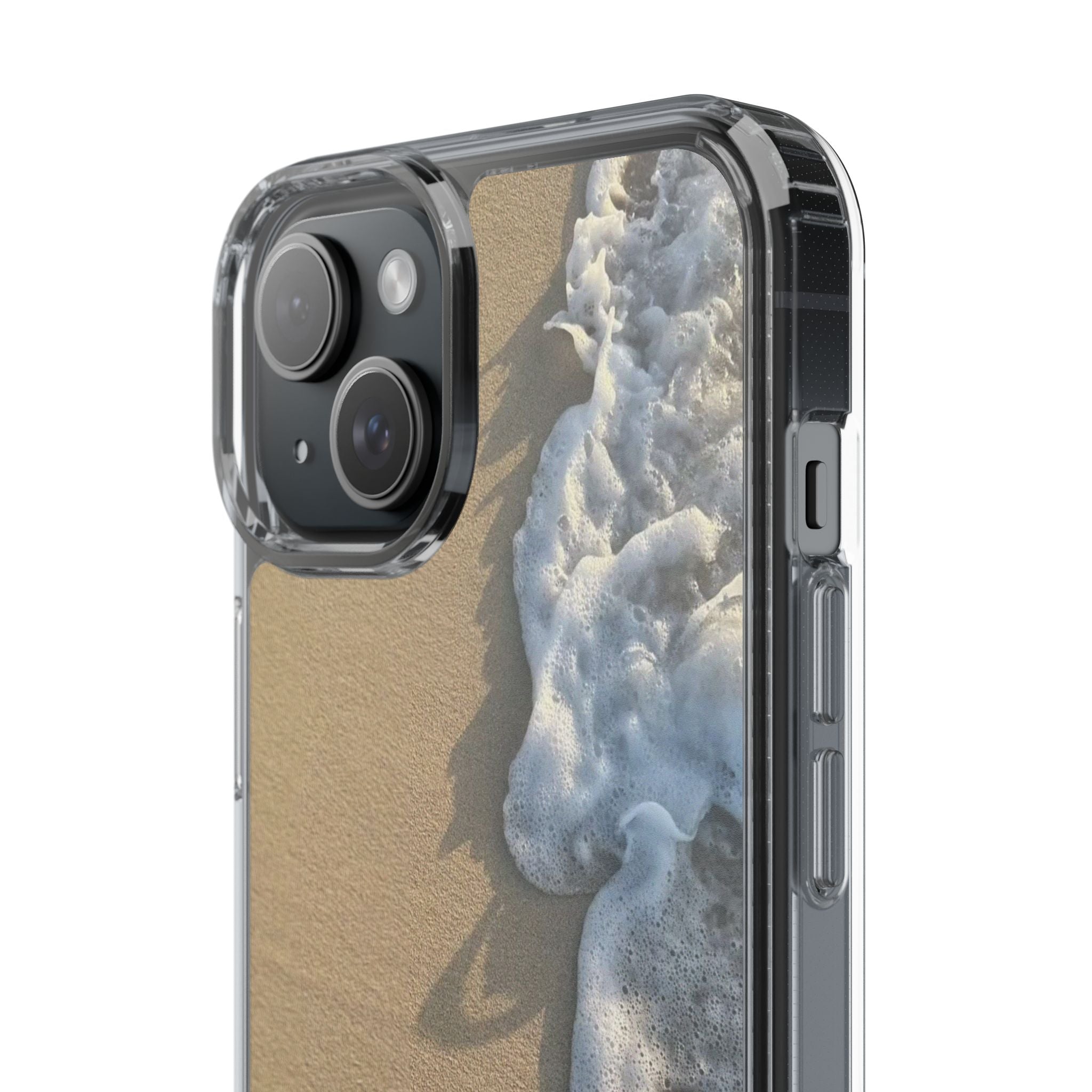 Clear Phone Case — Realistic Beach Wave Sand Design