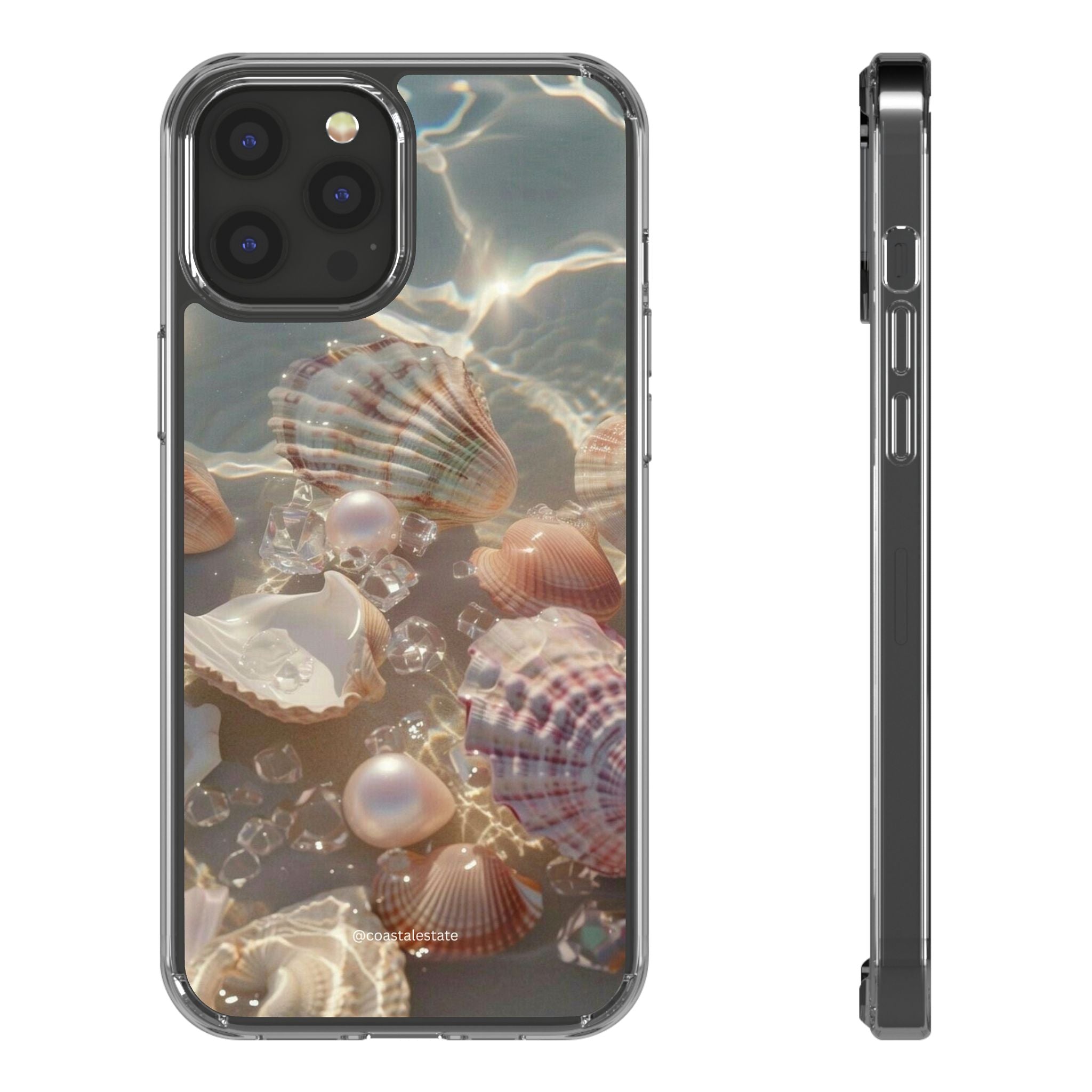 Seashell Pearl Clear Phone Case