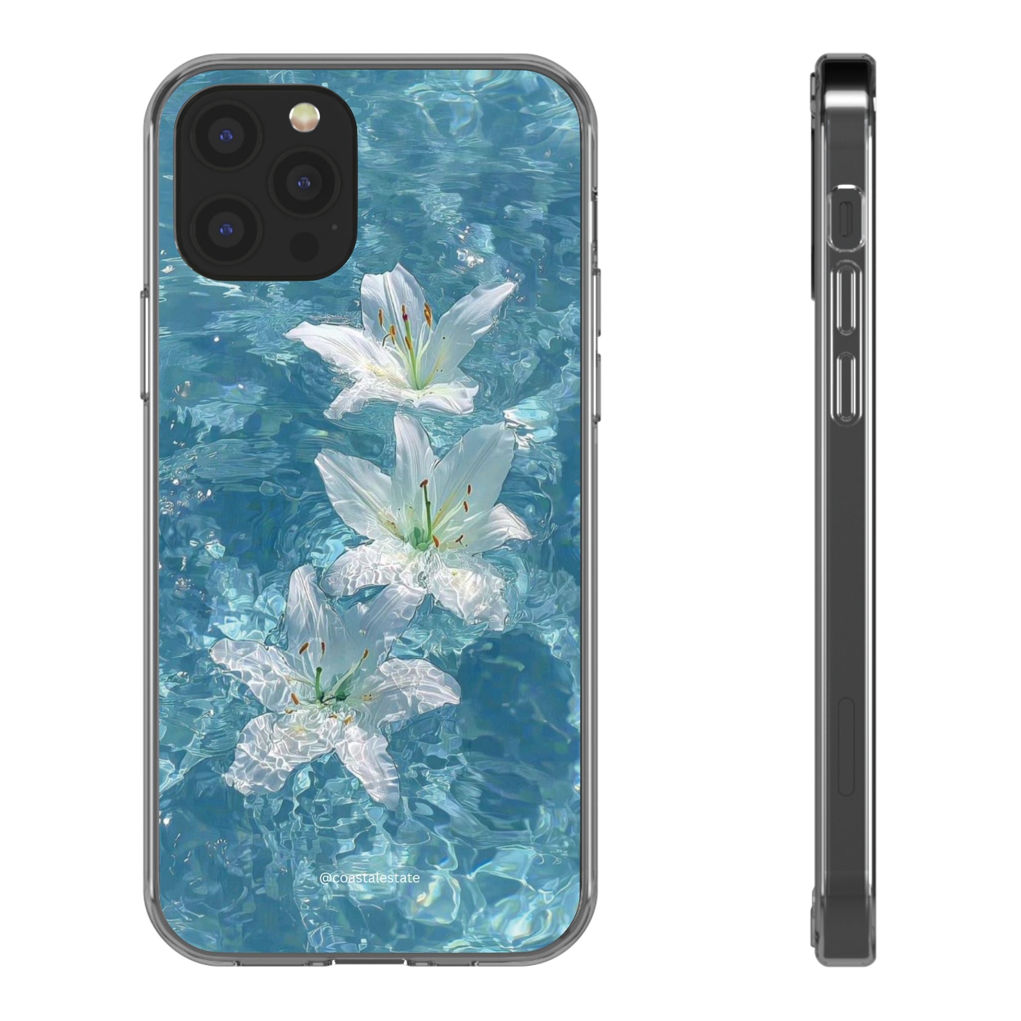 Floral Water Lily Clear Phone Case