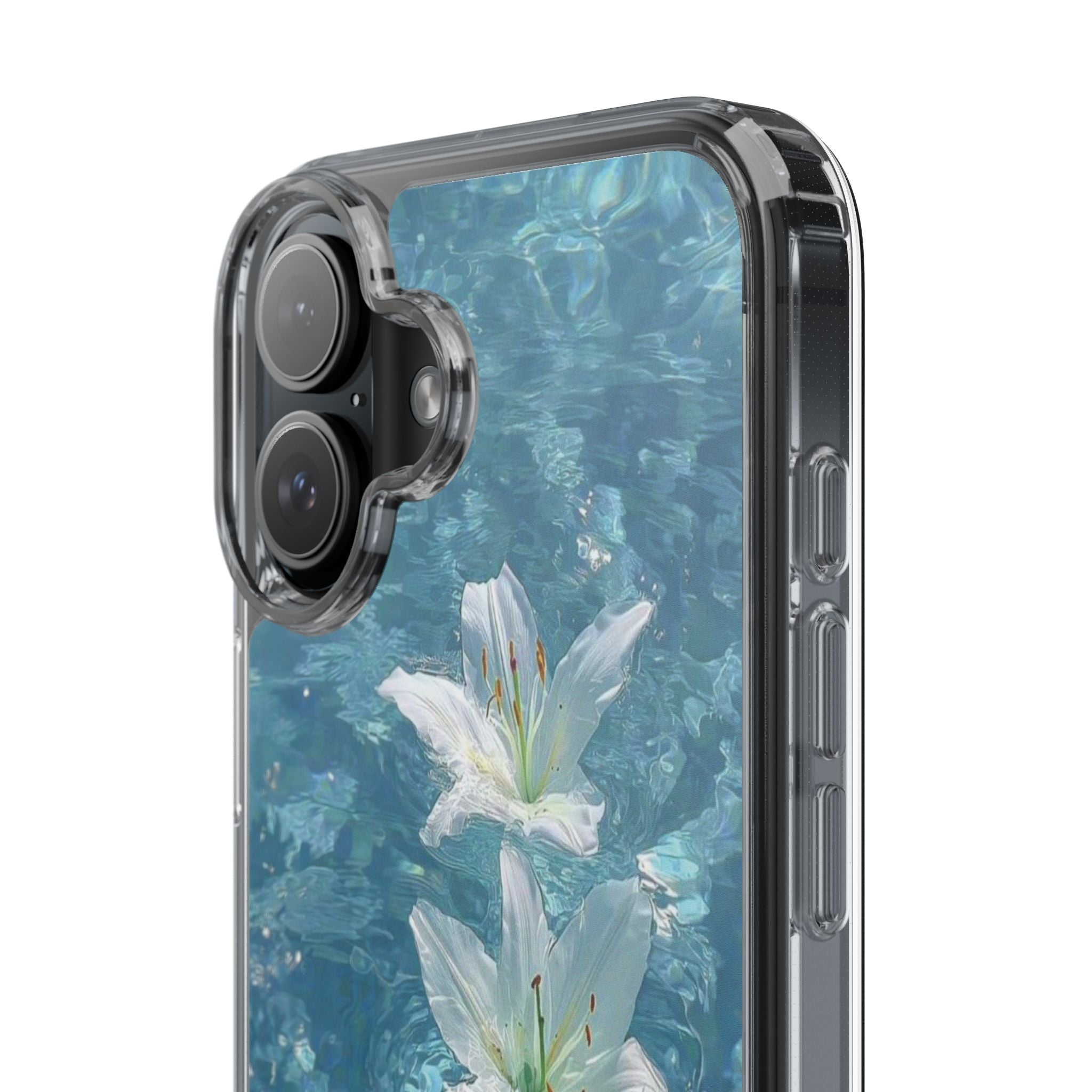 Floral Water Lily Clear Phone Case