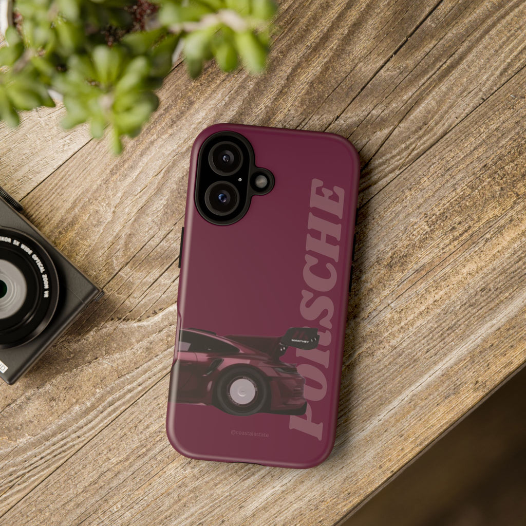Burgundy Porsche Rear Profile Phone Case | Tough Cases