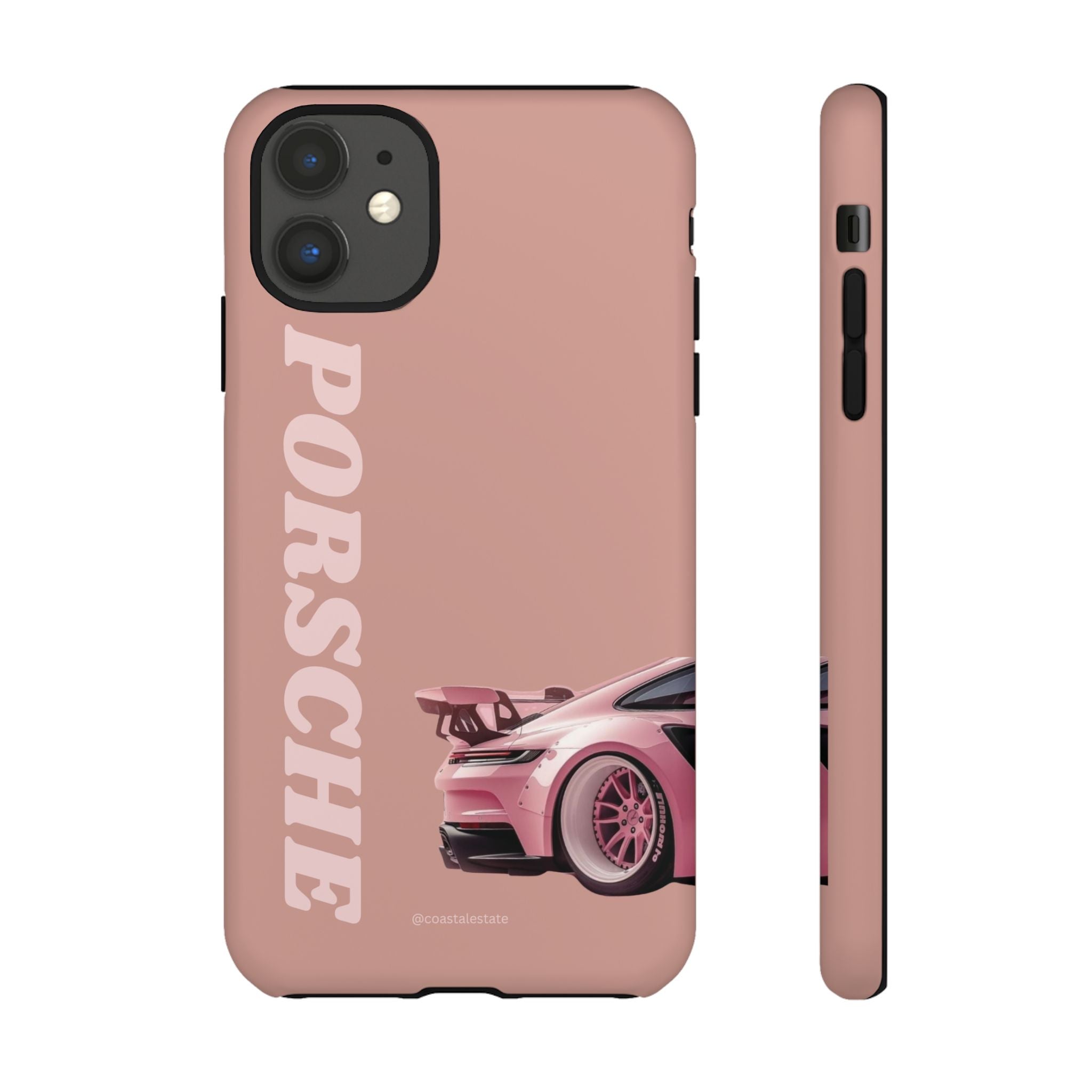 Pink Porsche Illustration phone case | Porsche phone case
