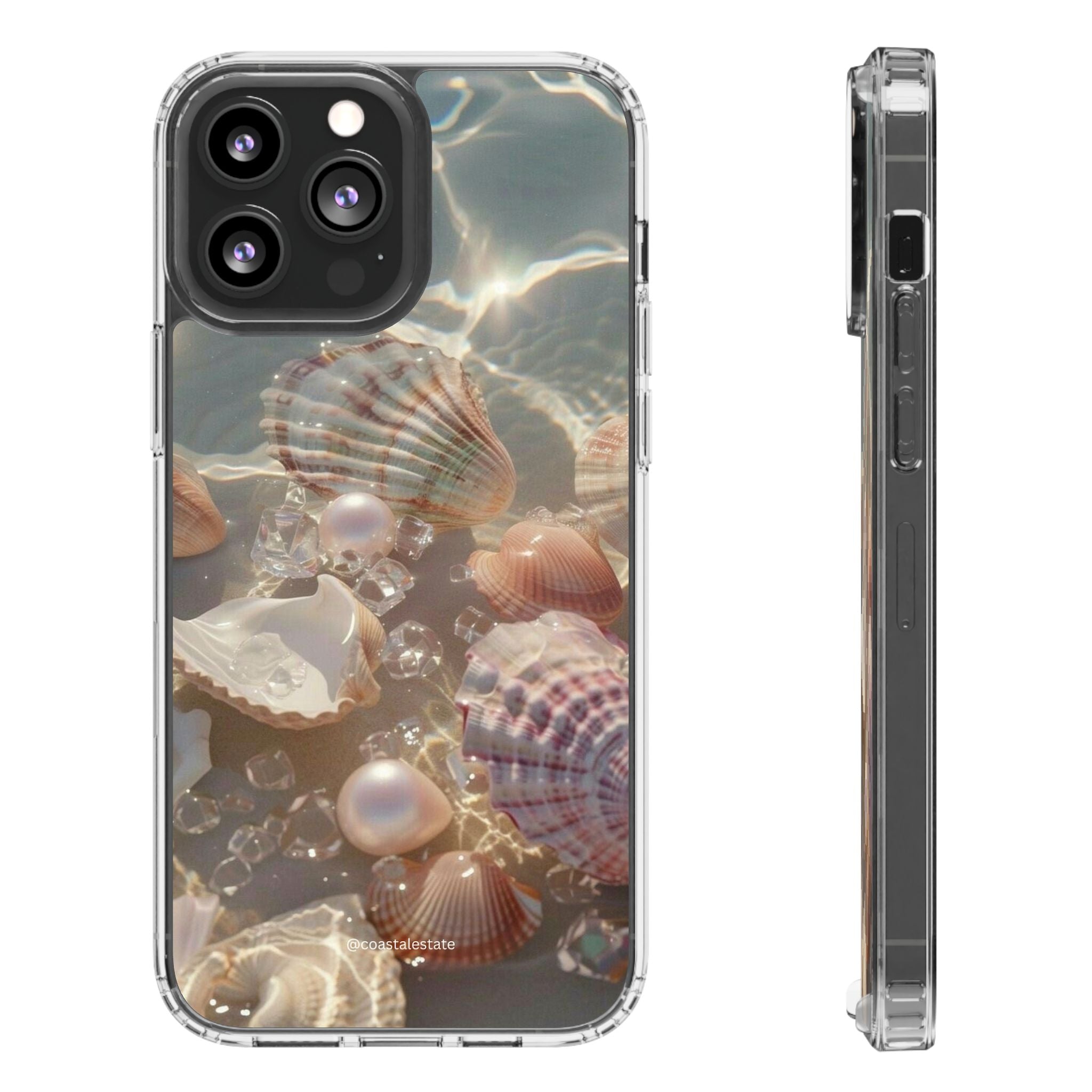 Seashell Pearl Clear Phone Case
