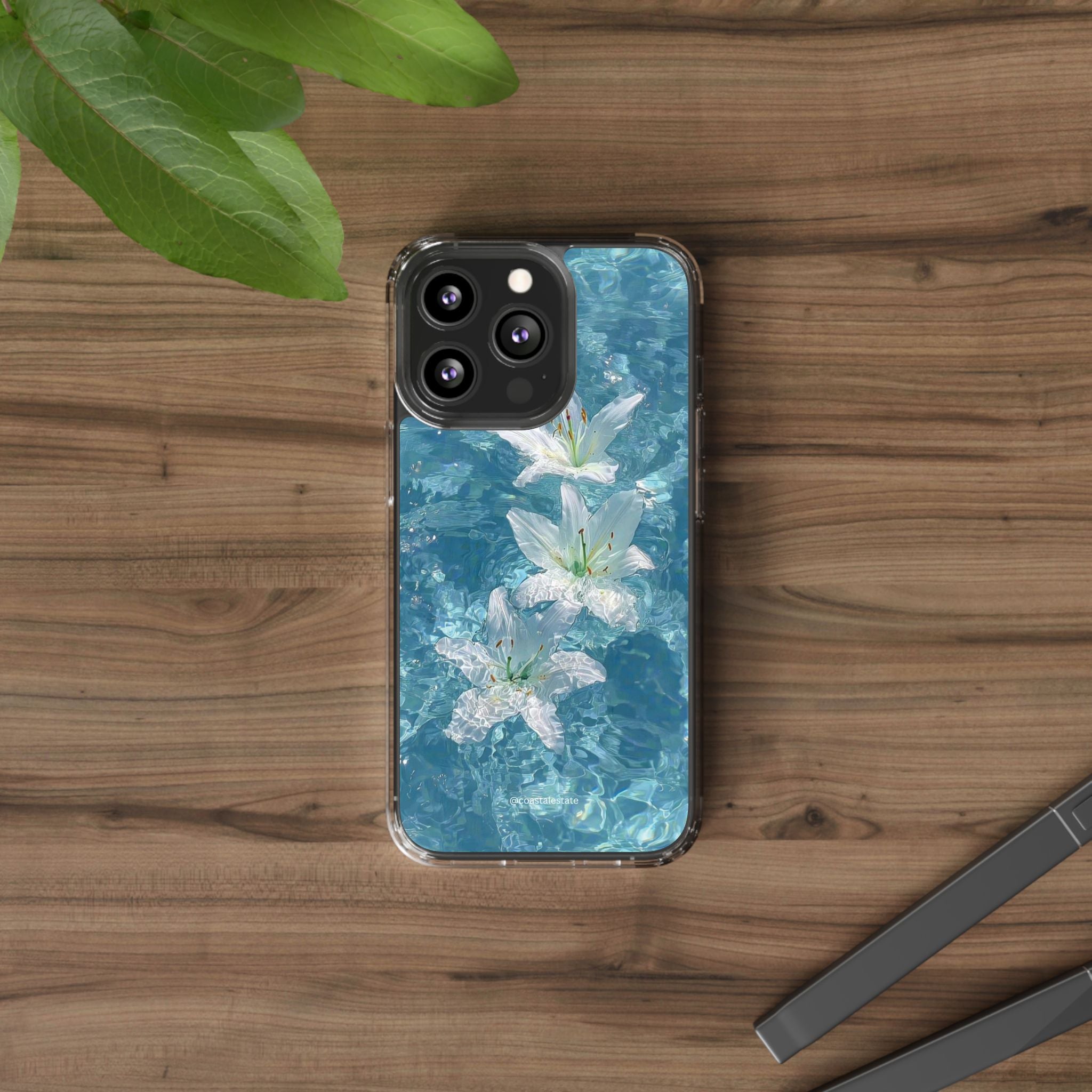 Floral Water Lily Clear Phone Case